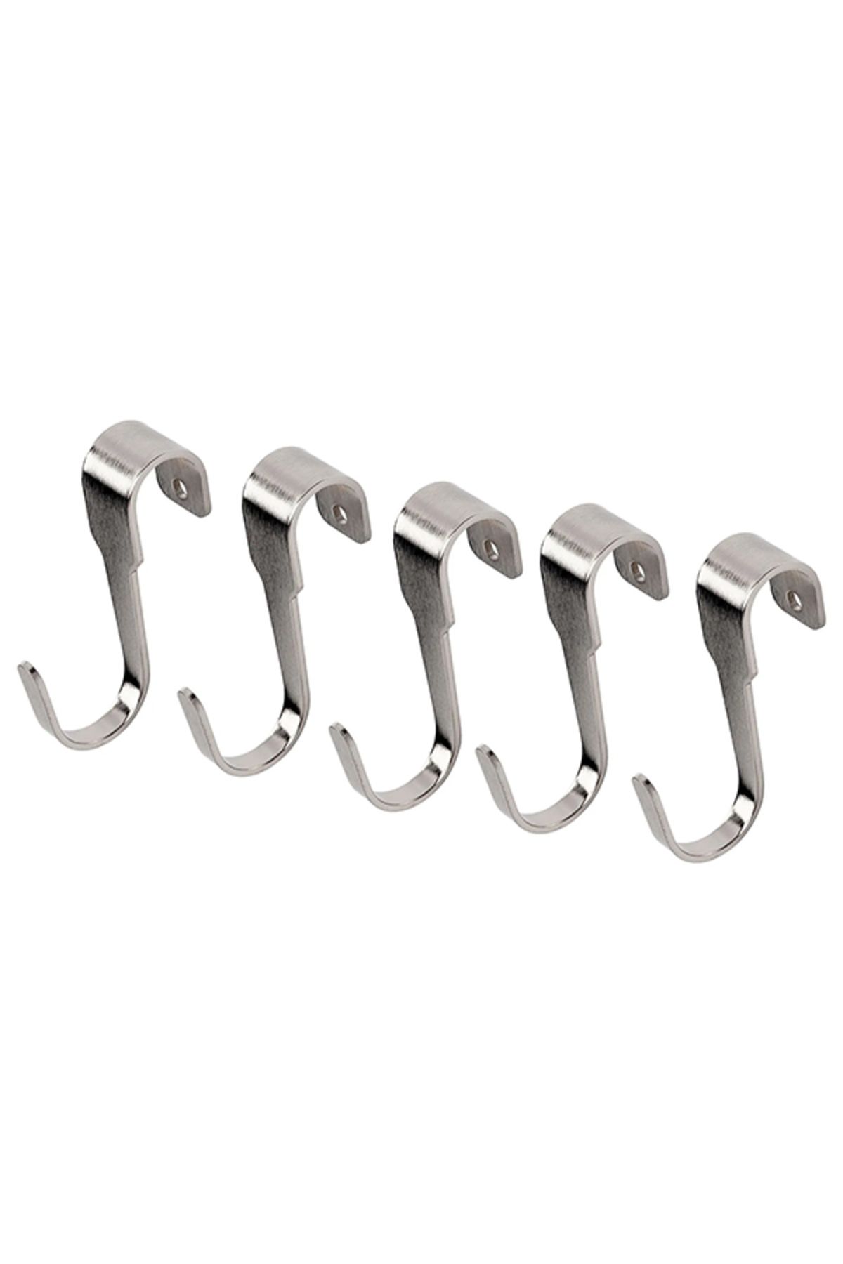 teknotrust Nikelaj Kaplama Metal Kanca, 7 cm, 5'li Paket, Dayanıklı ve Şık Tasarım