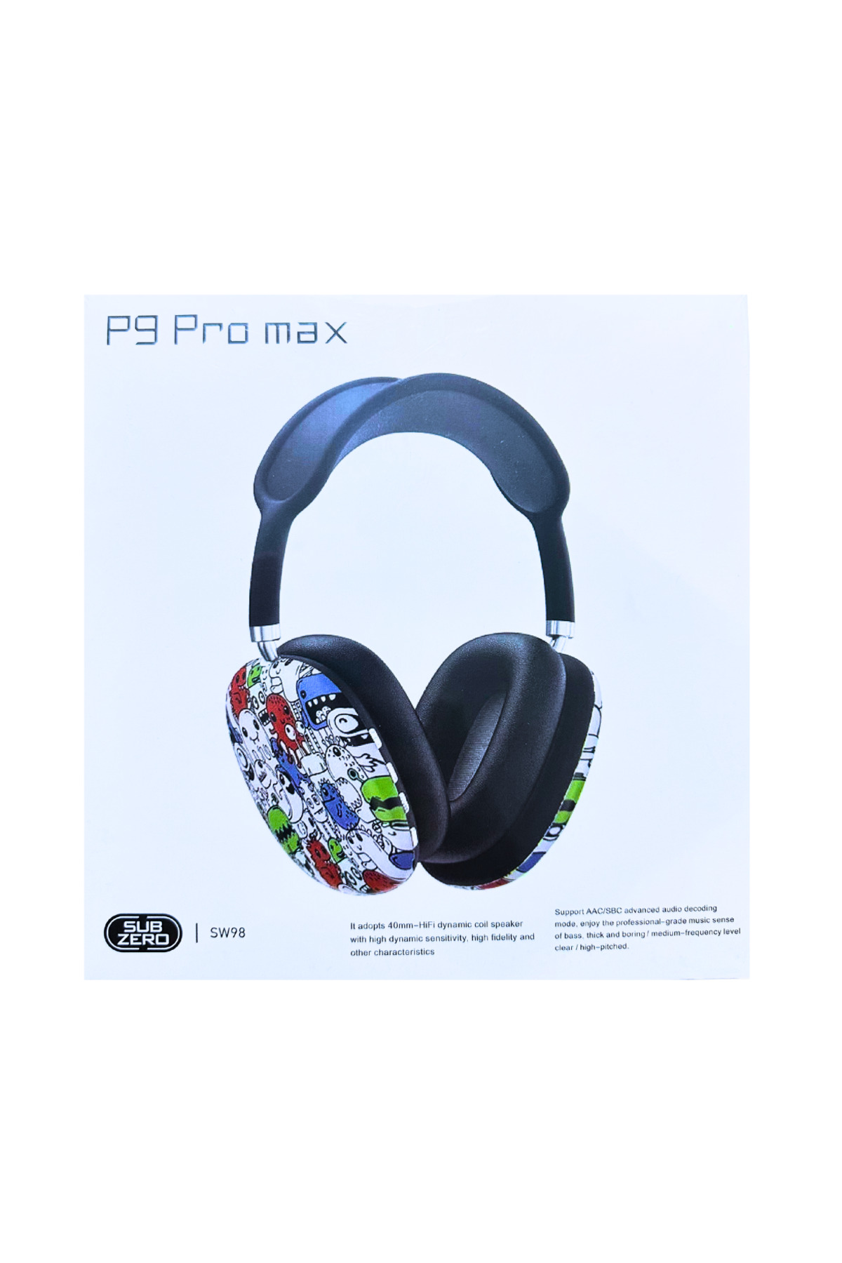 Subzero SW98 P9 Pro Max Desenli Kablosuz 5.0 Mikrofonlu Bluetooth