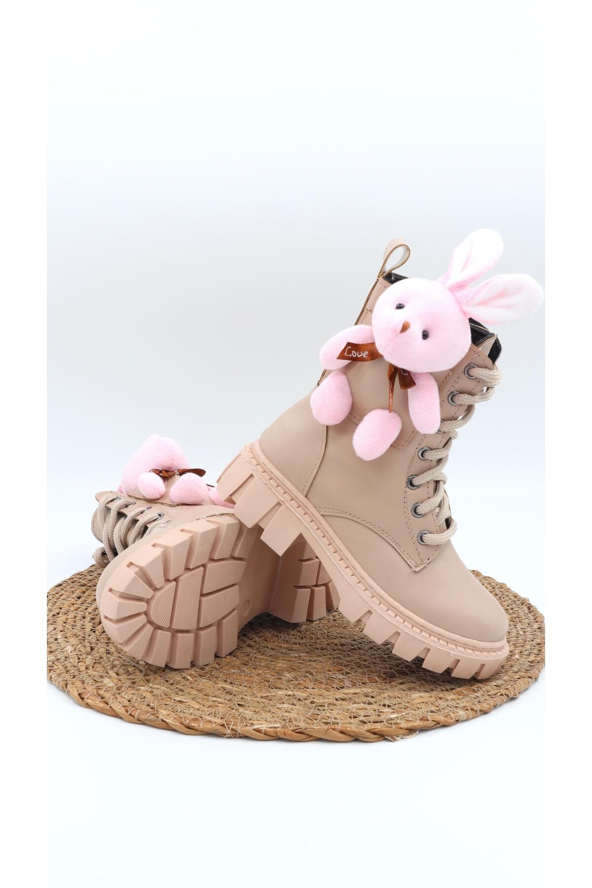 Moda Lime-Καθημερινή ορθοπεδική σόλα Teddy Bear Boots Παιδικές χειμερινές μπότες για κορίτσια Παιδικά παπούτσια Παιδικά χειμωνιάτικα ροζ μπότες κουνελιού 4