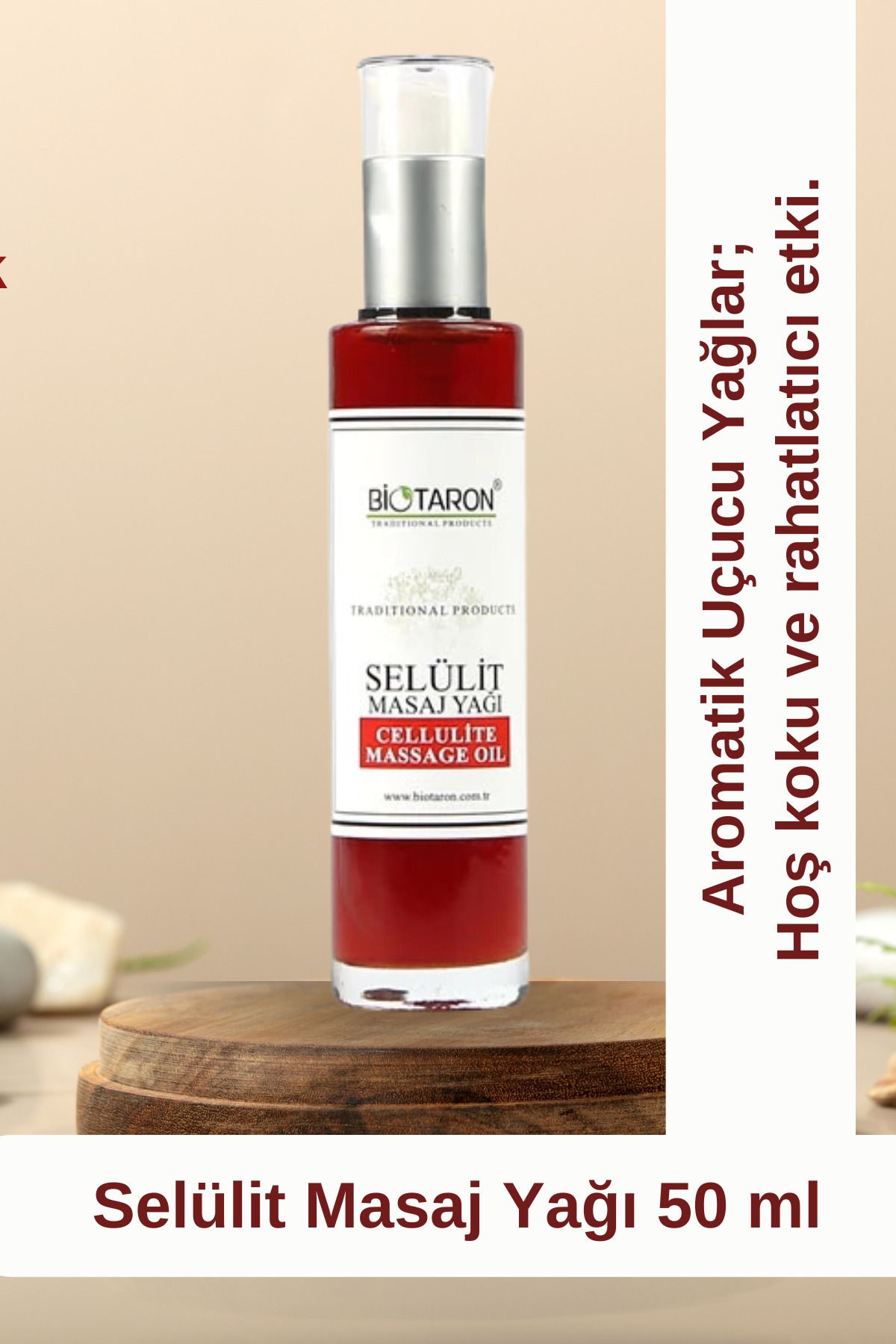 Biotaron Selülit Masaj Yağı - 50ml | Soğuk Sıkım Ve Aromatik Yağlar