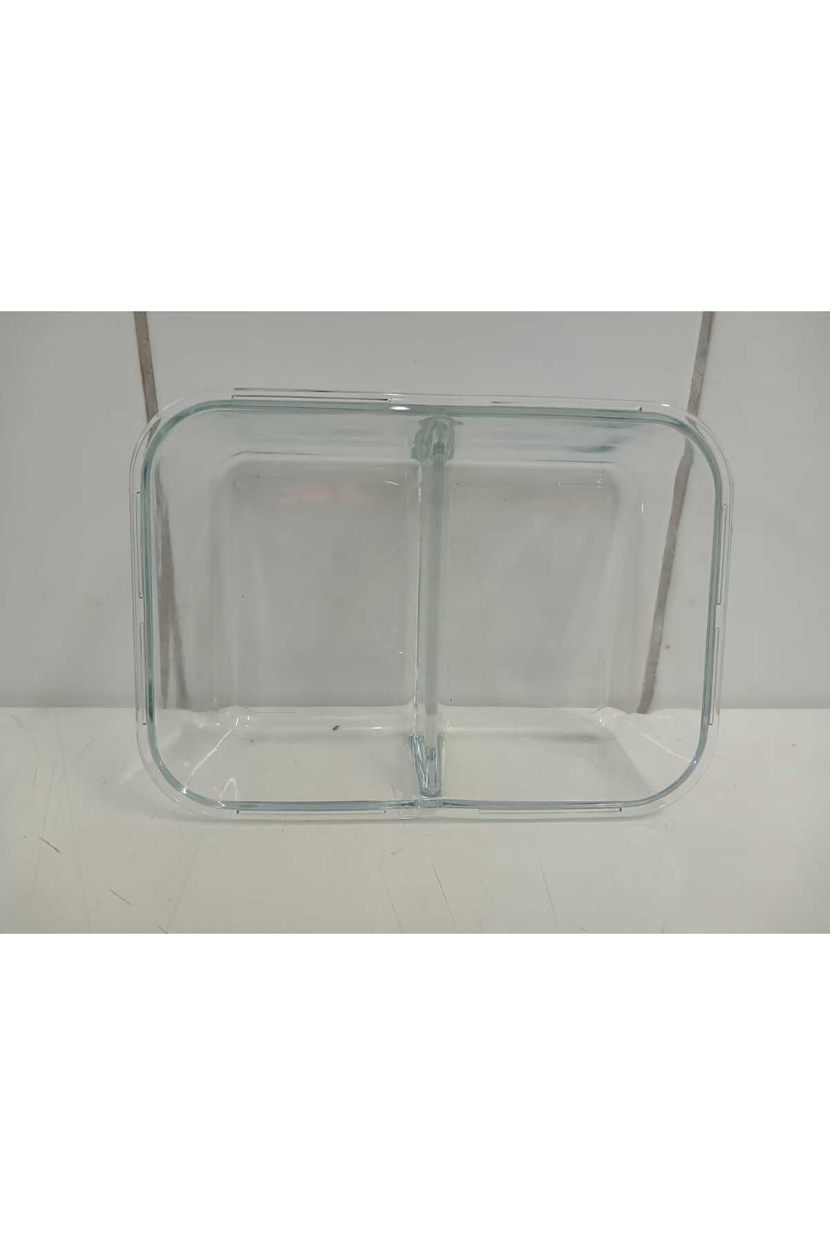 Mask-Fresco Glass Compartment Interlocking Rectangular Storage Container 1 Piece 1700Cc White Lid La V 6