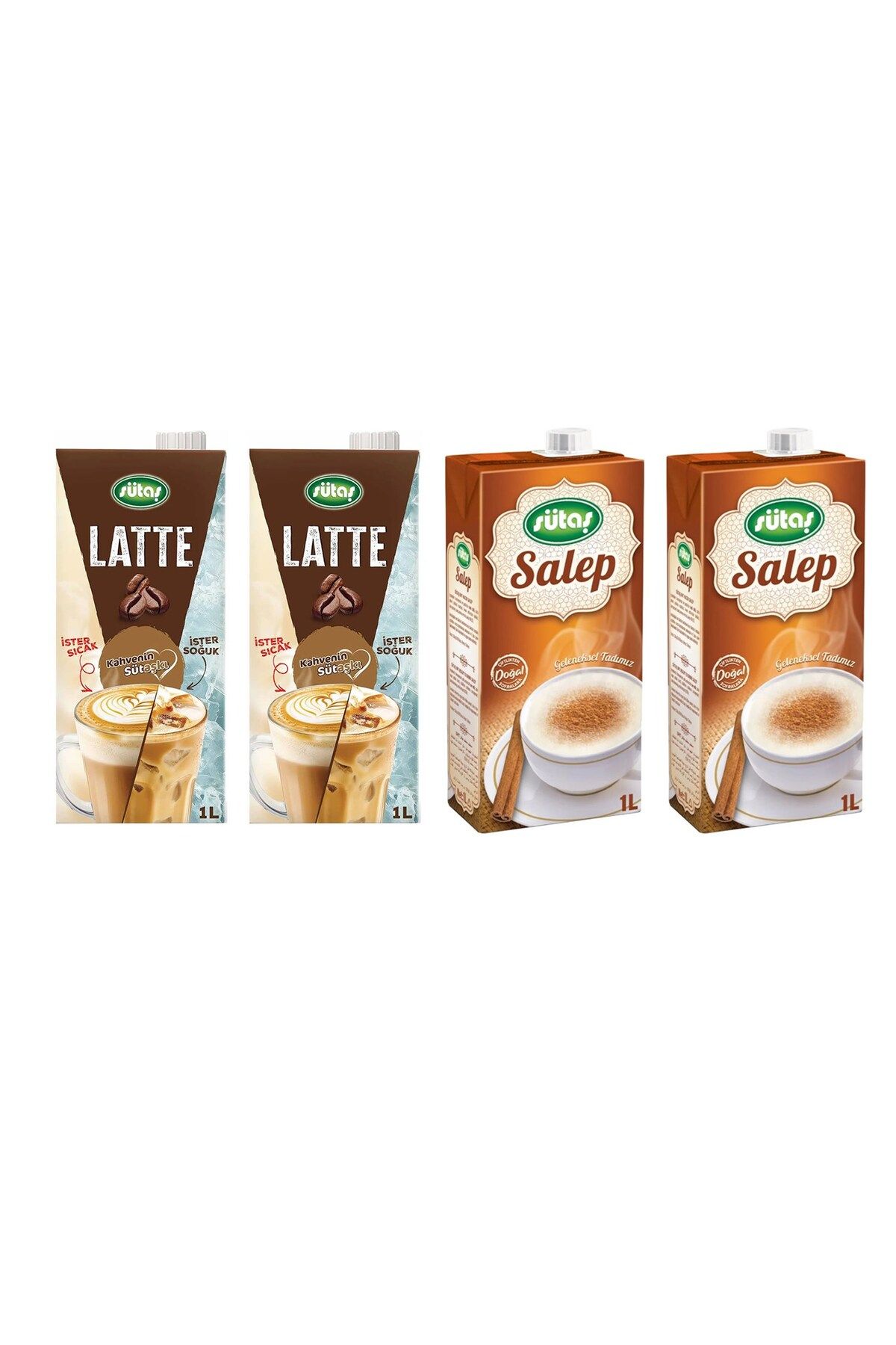 Sütaş Sütaş Latte ve Salep 1 lt 4 lü Set