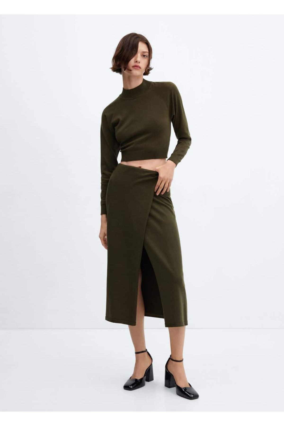 MANGO Woman-Woven wrap skirt 2