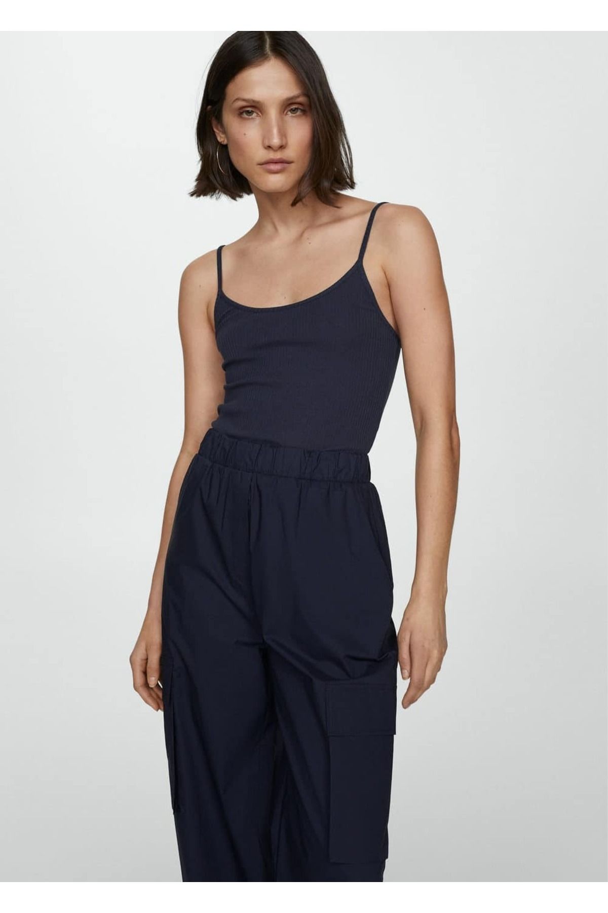 MANGO Woman-Parachute Fabric Strappy Jumpsuit 1