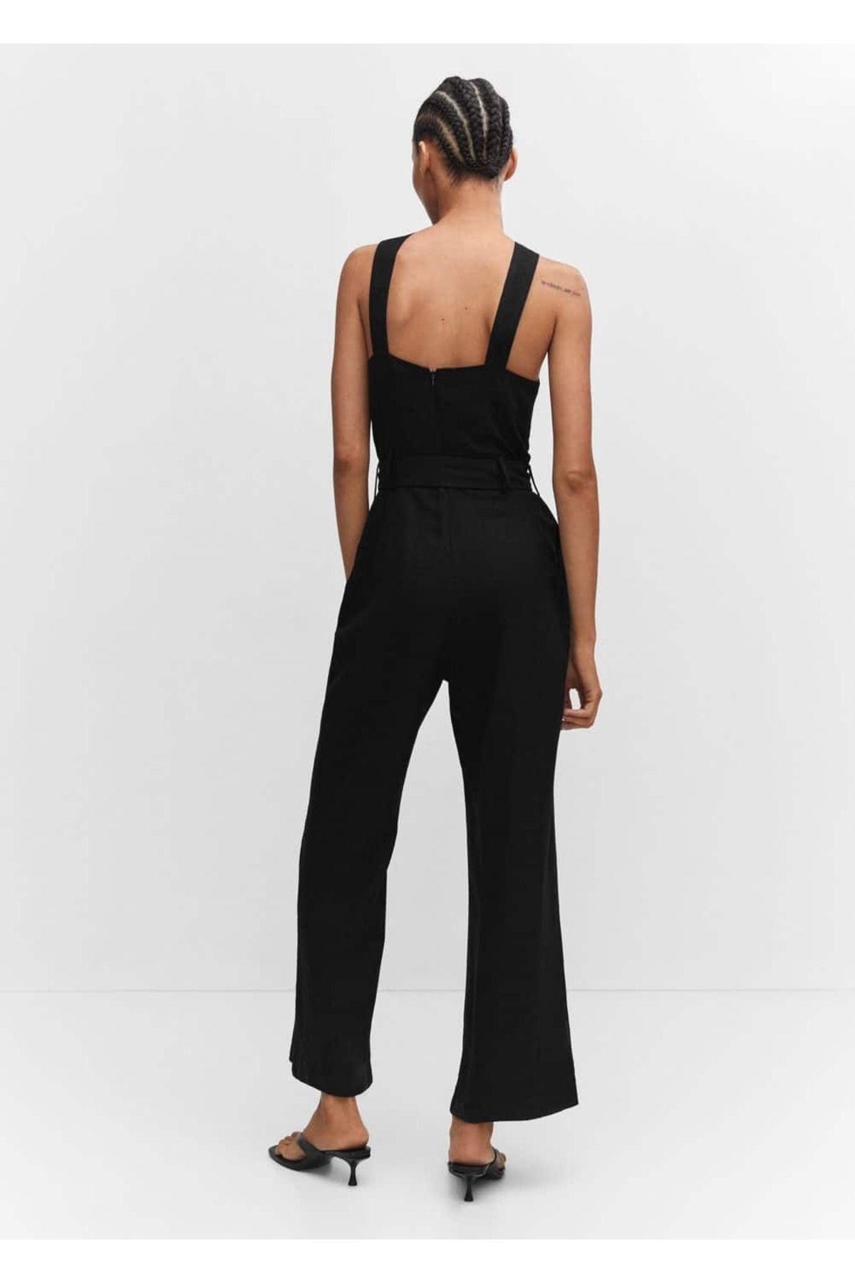 MANGO Woman-Fékes galléros derék jumpsuit 4