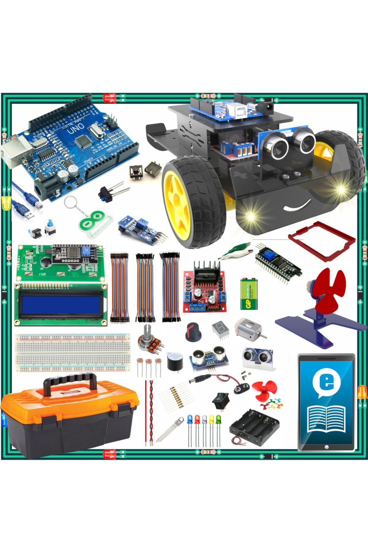 Arduino Başlangıç Seti Uno R3 ( Ch340 ) Süper Ideal Set --