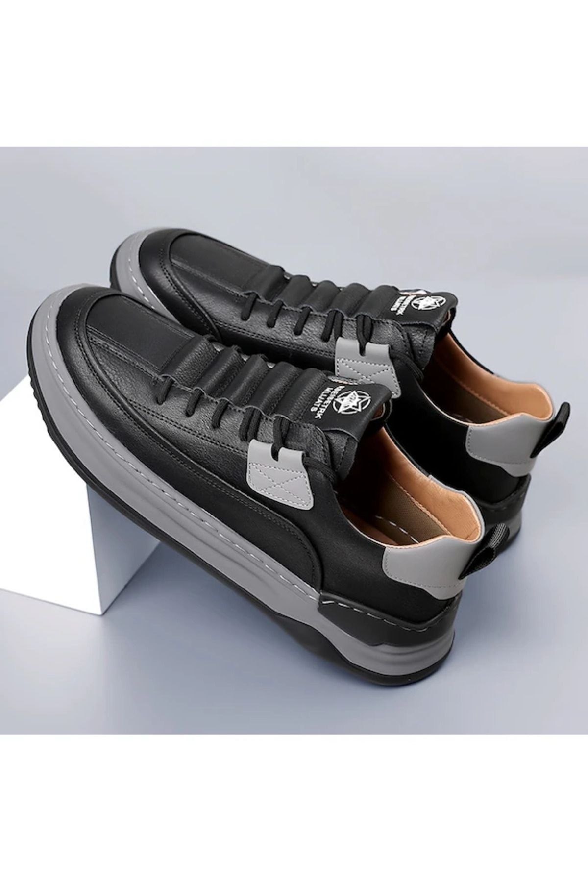 AyShop-Men's Leather Breathable Soft Soles Idle Shoes 3