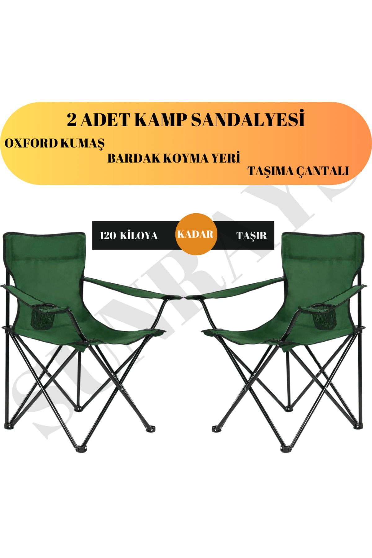 SUNRAYS LACİVERT 2 ADET KAMP SANDALYESİ