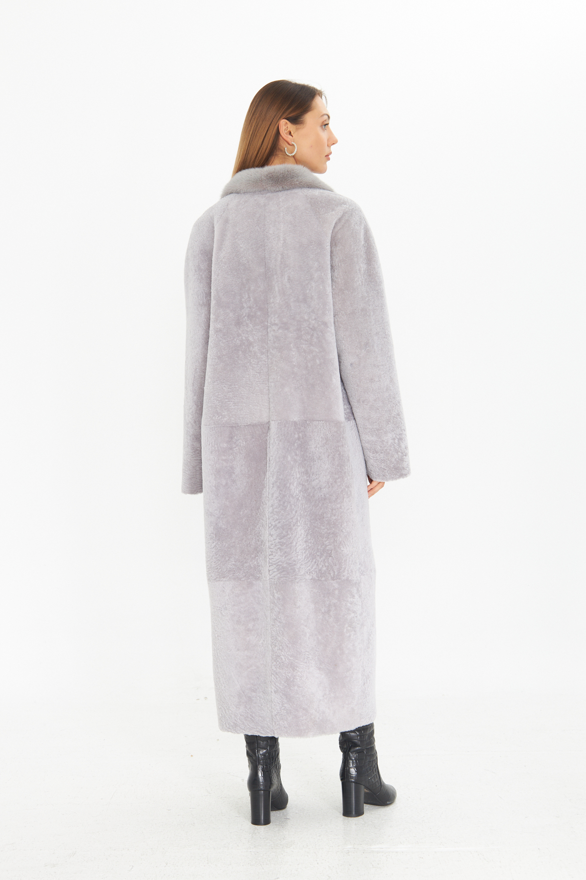 By Marki Marki  Hakiki Astragan Kürklü Palto - 127 Cm, Çift Taraflı, Deri Ve Kürk Yüzeyli, Özel Kürk Yakalı - 115822 - Görsel 4