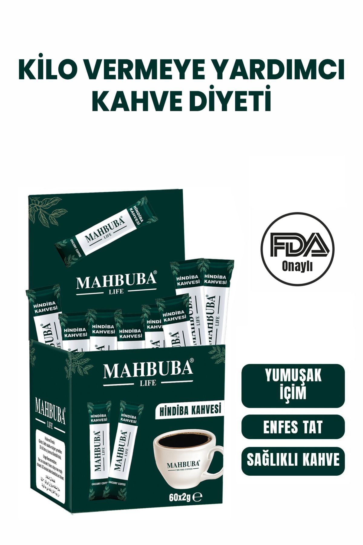 Mahbuba Life Hindiba Kahvesi Kilo Vermeye Ve Detox Diyet 60x2gr ( 1 Aylık 60 Kullanım )