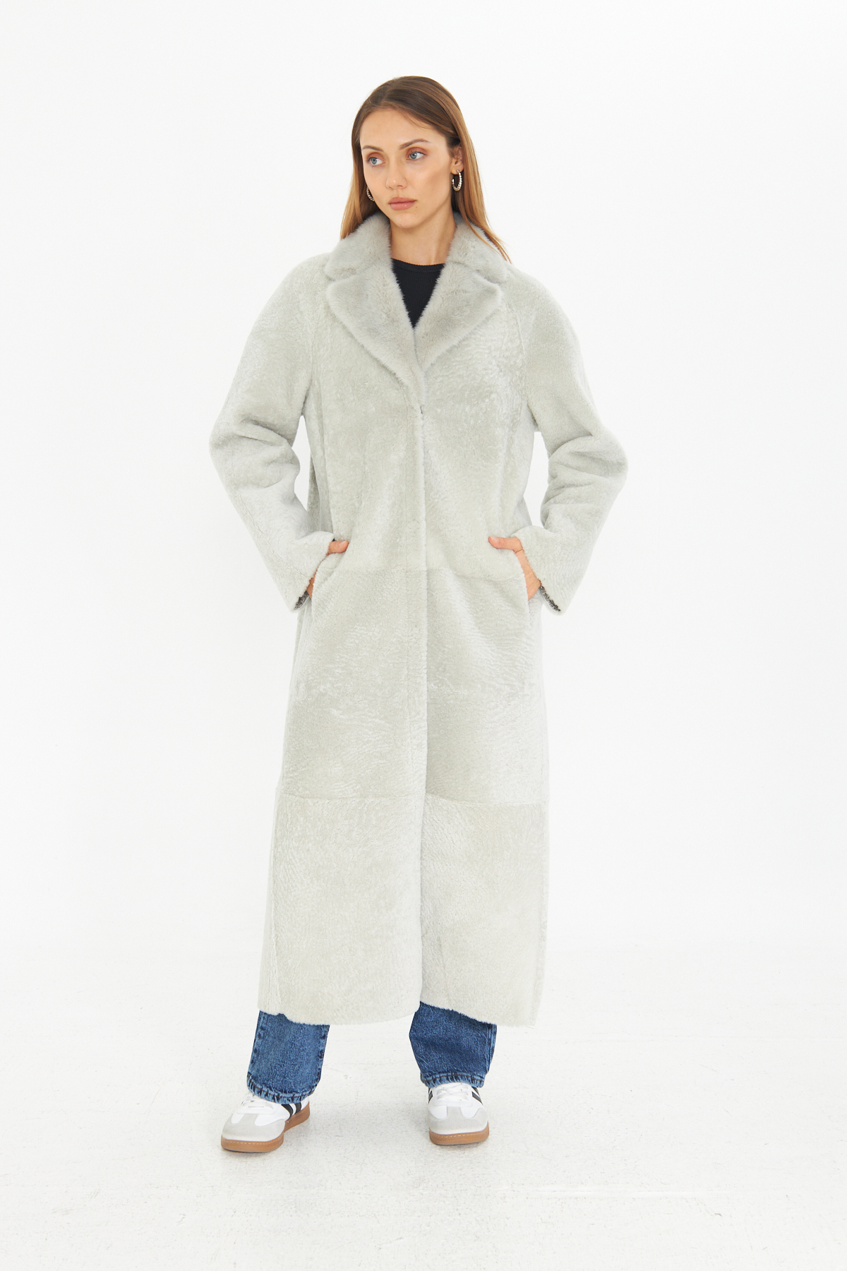 By Marki Marki  Astragan Kürklü Palto - 127 cm, Çift Taraflı, Deri ve Kürk Yüzeyli, Özel Kürk Yakalı - 115822 - Görsel 7