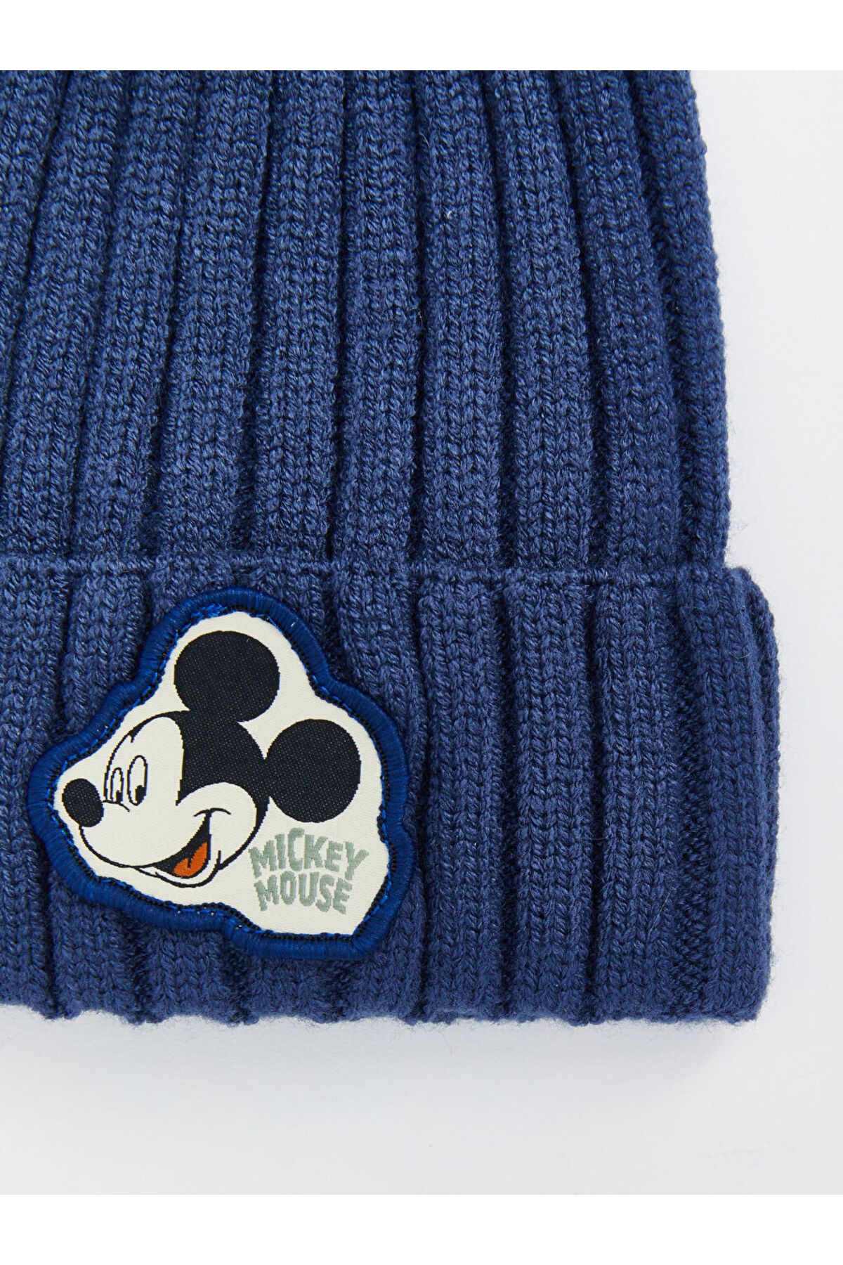 LC Waikiki-Lcw Navy Blue Mickey Mouse Embroidered Baby Boy Beanie 3