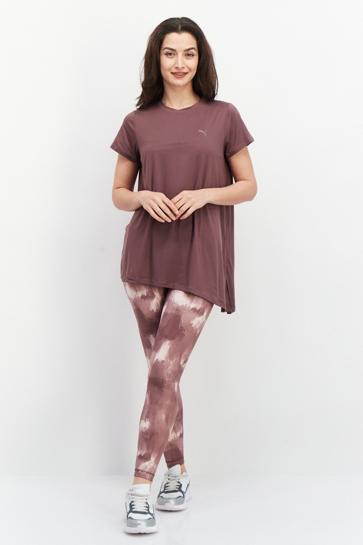 Puma-Women Oversized Fit Short Sleeve Top, Brown 4