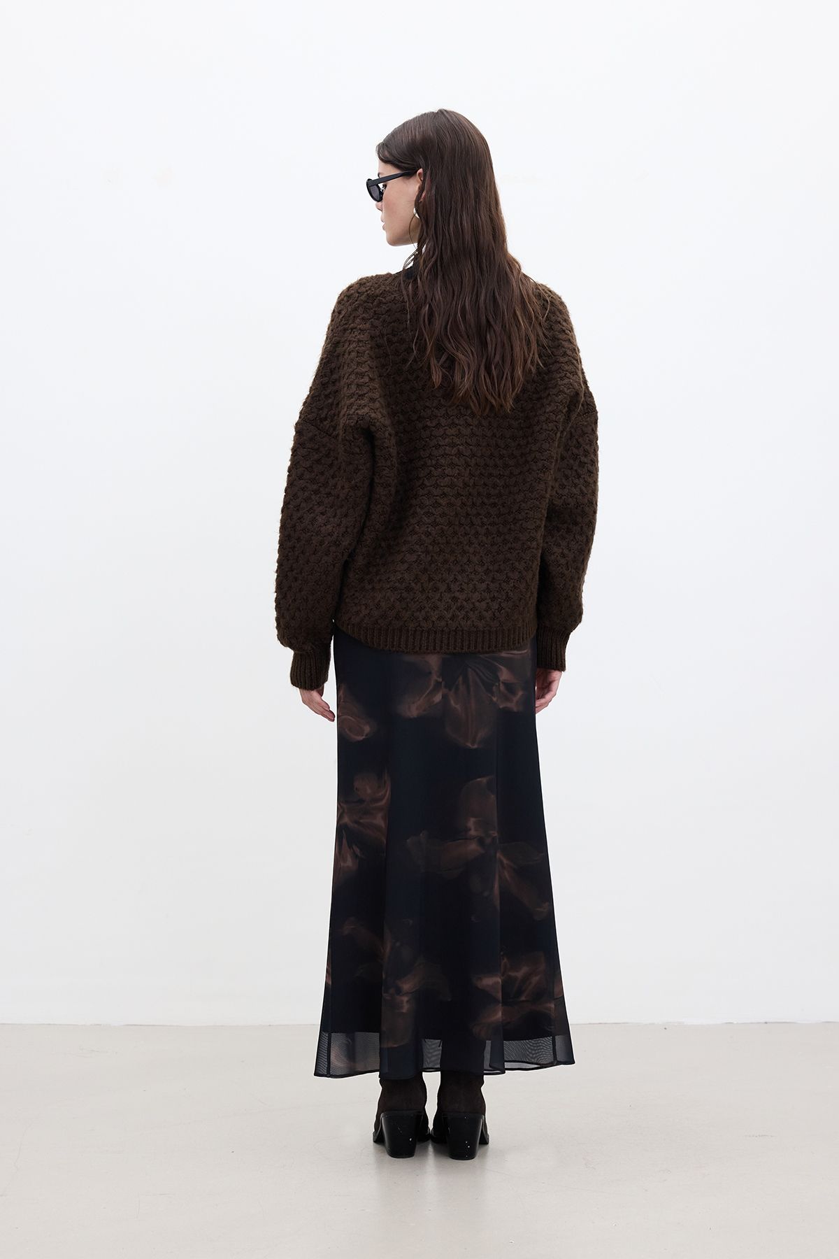 Manuka-Lotus Patterned Midi Tulle Skirt 6