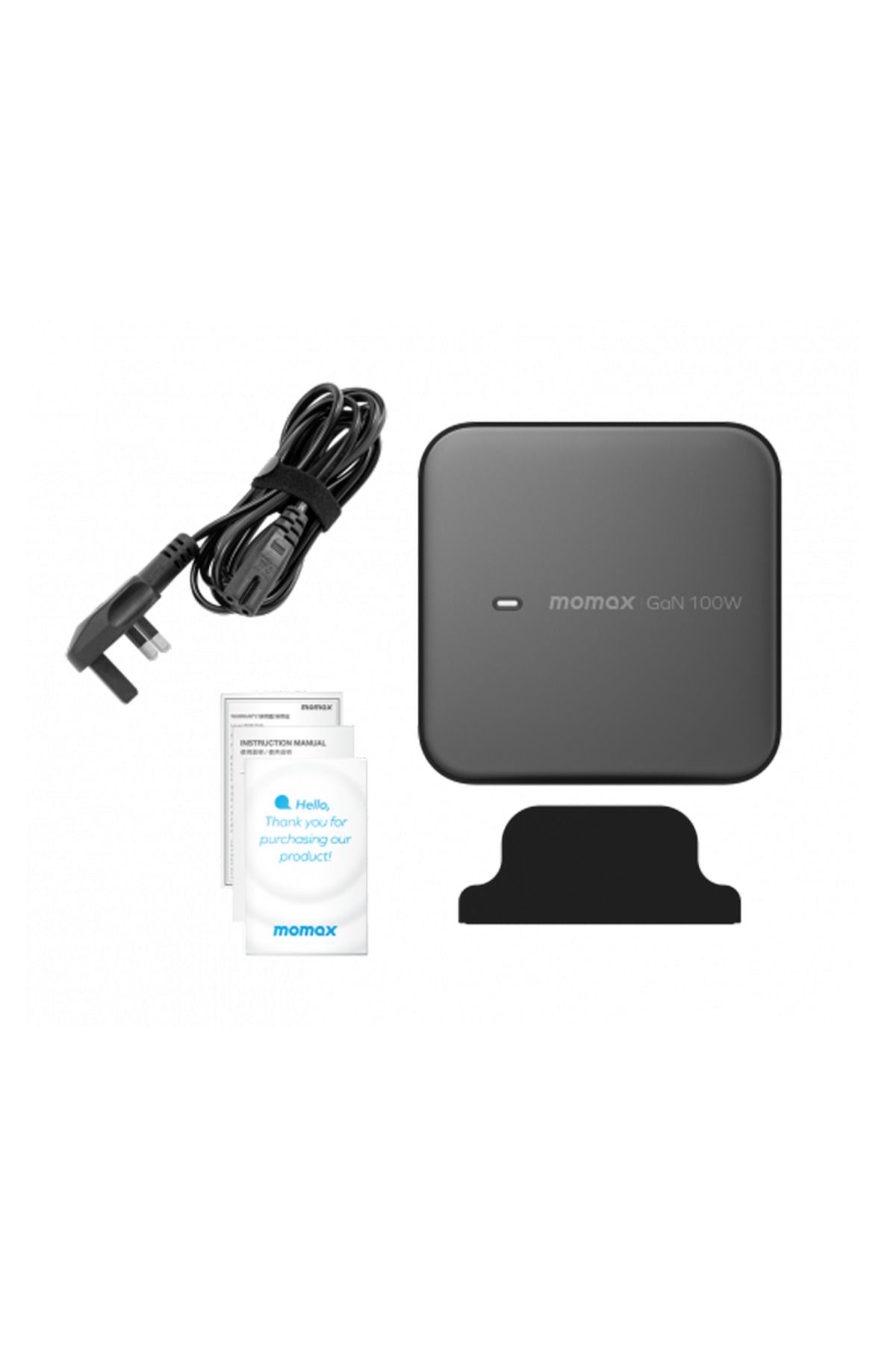 Momax-One Plug GaN 100W 4-Port Desktop Charger 2 USB-C and 2 USB-A port - Black 2