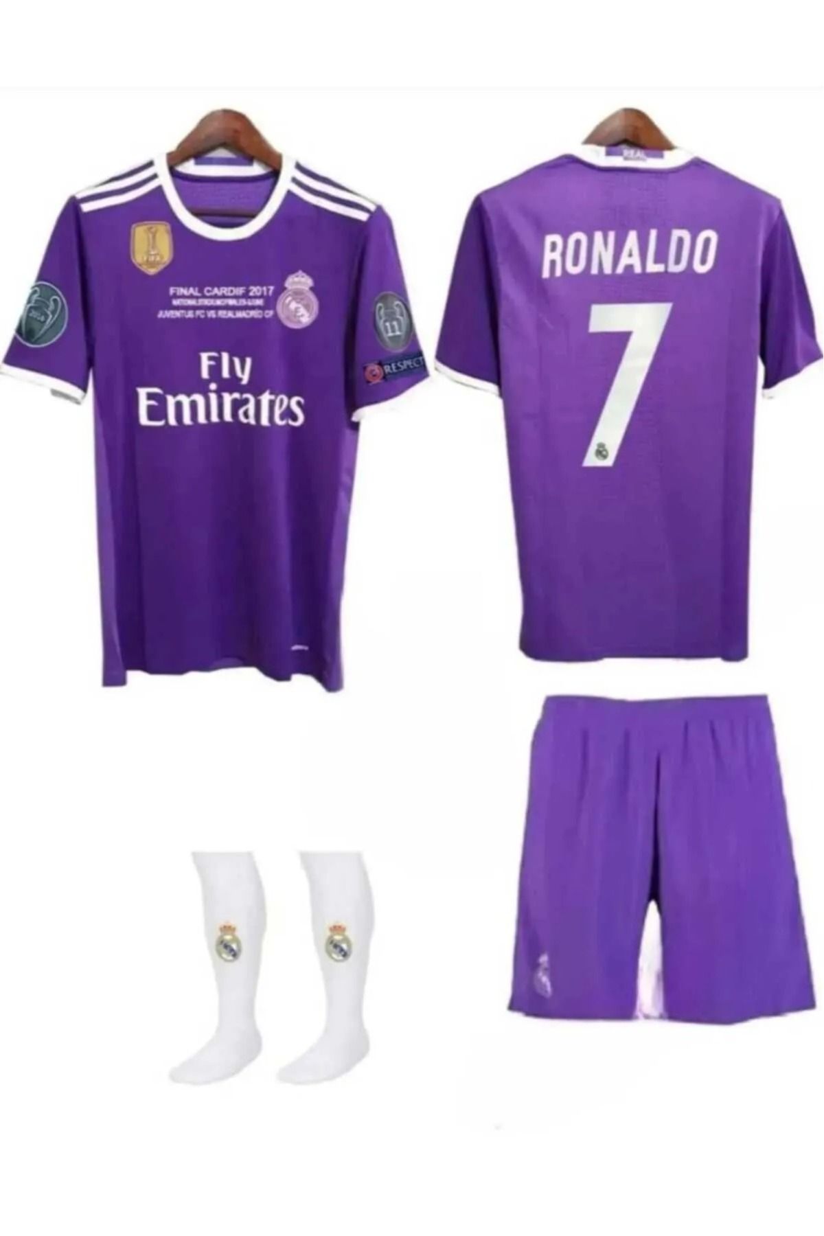 podium palace-Cristiano Ronaldo M.A.D.R.I.D 2016/17 Kids Reveshat Jersey - Purple Set of 4 (Purple)4870 2