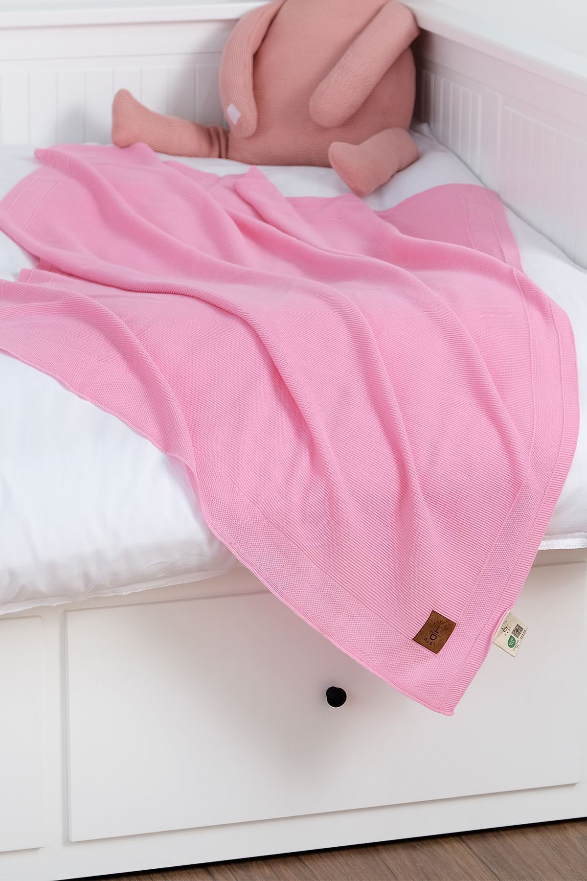 Next Baby LITTLE DEDI Dua Knitted Baby Blanket, Stylish and Comfortable Children's Blanket Pink 80 X 100 Cm