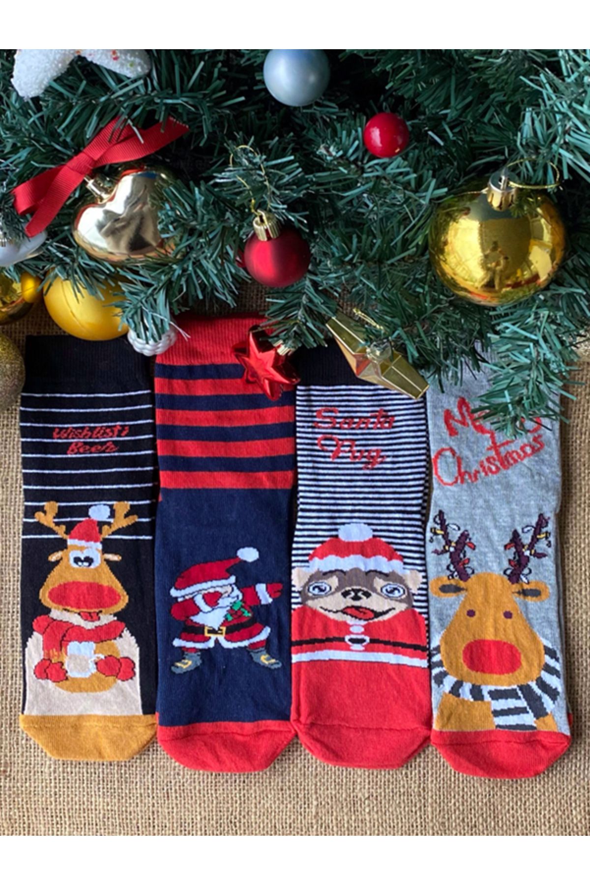Hepsi Enteresan-12 Pieces of Cane Candy Socks, New Year's Gift, New Year's Gift, Cane Candy, New Year's Stocking 4