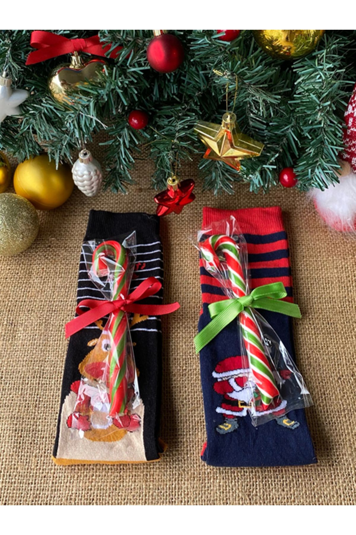 Hepsi Enteresan-12 Pieces of Cane Candy Socks, New Year's Gift, New Year's Gift, Cane Candy, New Year's Stocking 3