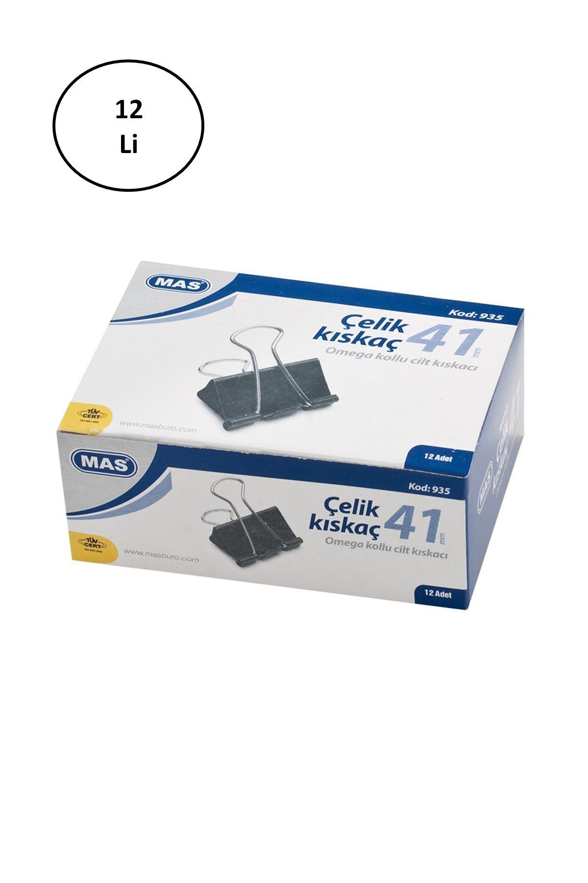 Easy Tedarik Mas Omega Çelik Kıskaç Siyah 41 mm 12'li