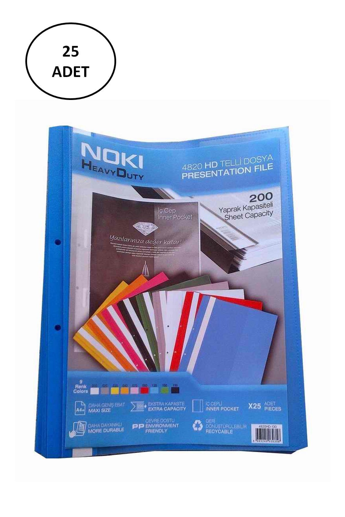Easy Tedarik Noki HD Telli Dosya 25 li Mavi