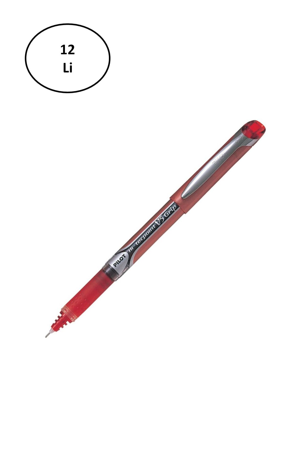 Genel Markalar Pilot Kalem V5 Grip Hi-Tecpoint Kırmızı 12'li
