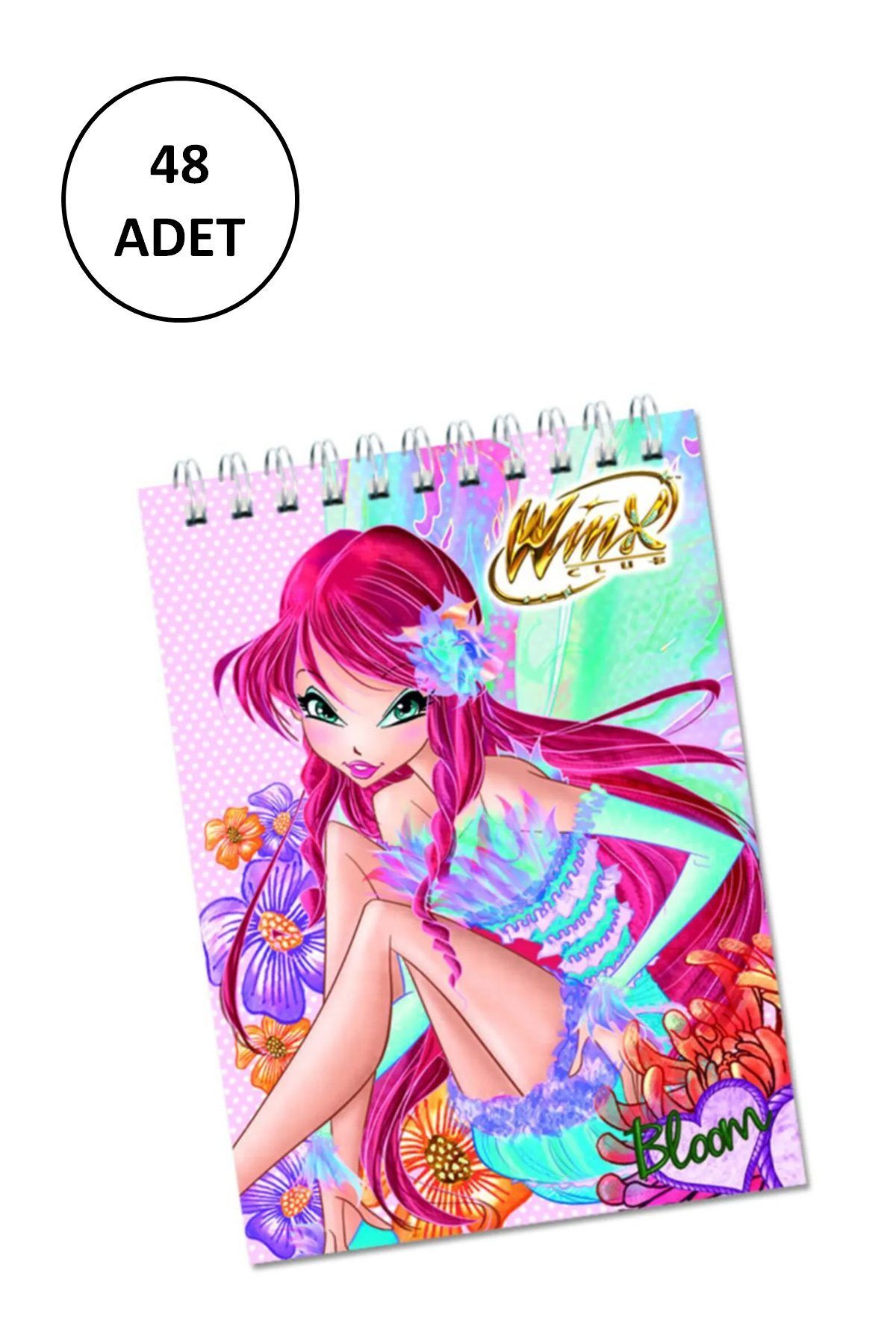 Easy Tedarik Gıpta Winx Bloknot A7 Spiralli Mini 48 Adet
