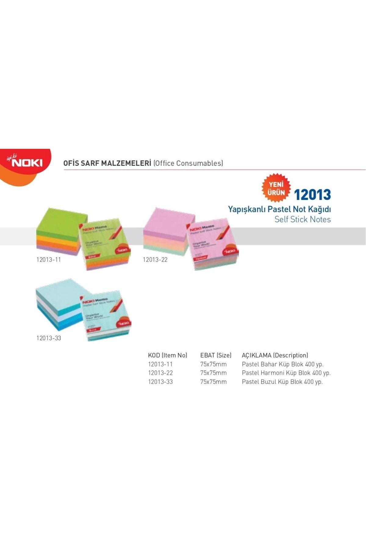 Easy Tedarik-Noki Memo 75*75 Pastel Spring Cube Block 400 Sheets 1