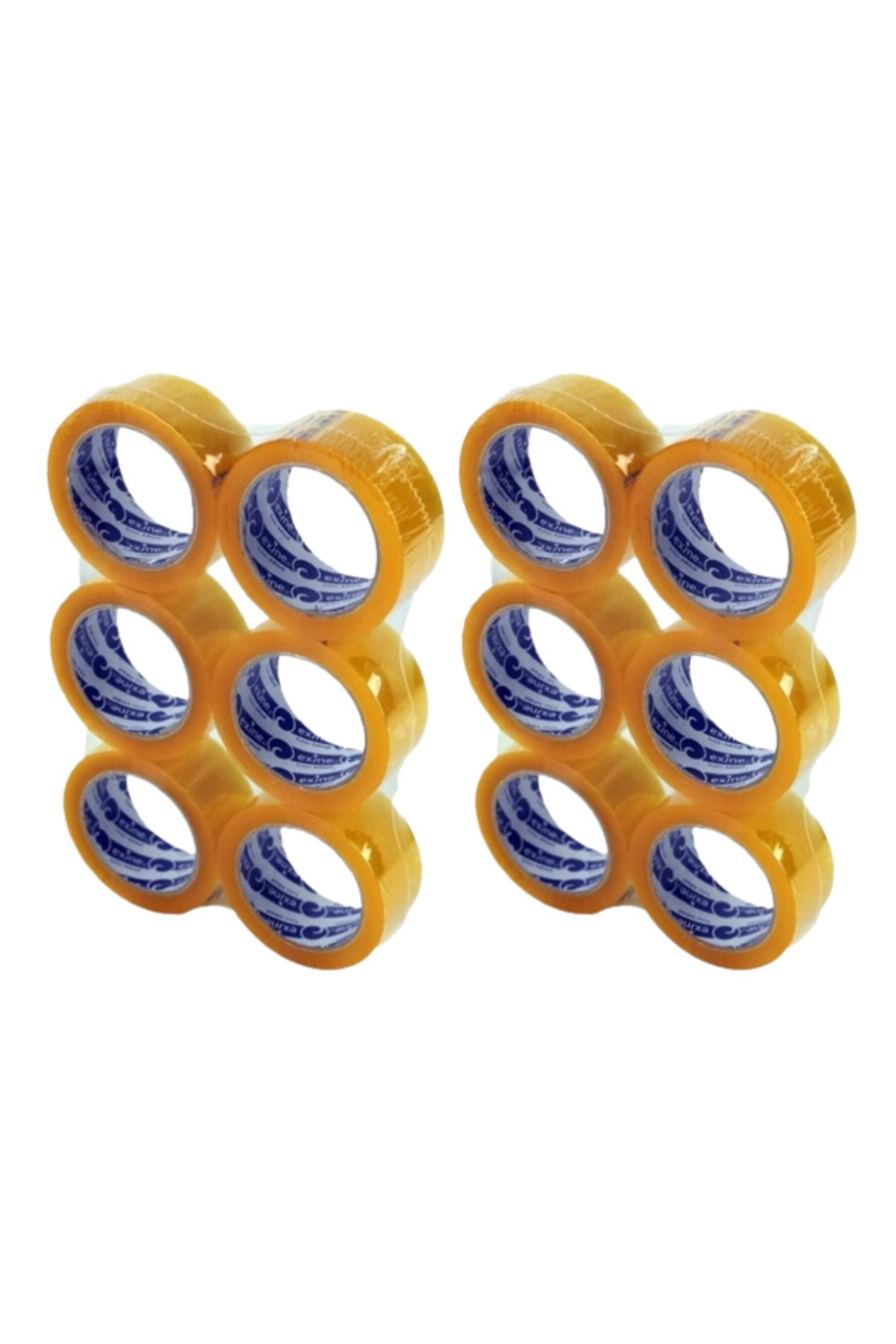Easy Tedarik 12 adet Şeffaf Koli Bandı Güçlü Yapışkan Yüzey 40mm 100 metre