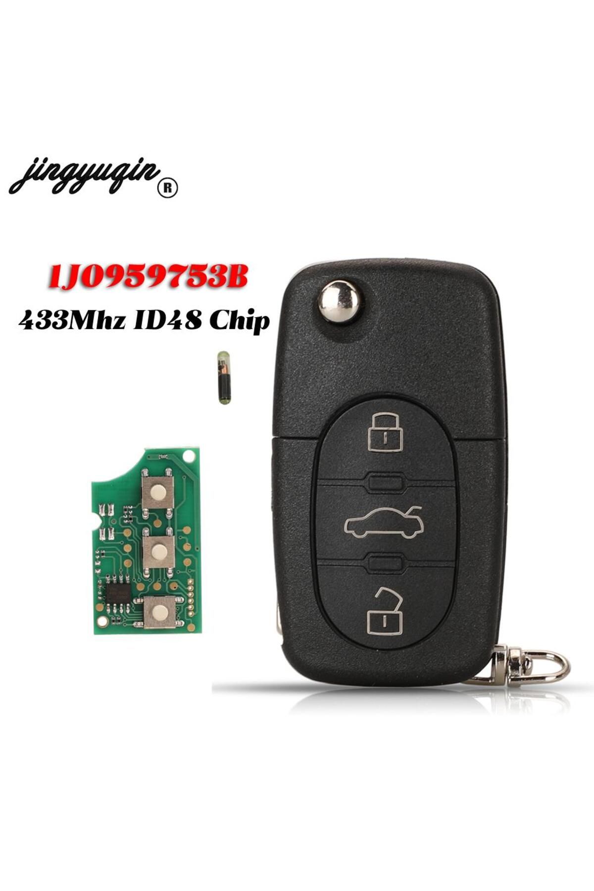 jingyuqin-FCCID:1J0959753B Remote Car Key For VW/Volkswagen Bora Passat 3 Buttons 433MHZ ID48 Chi... 2