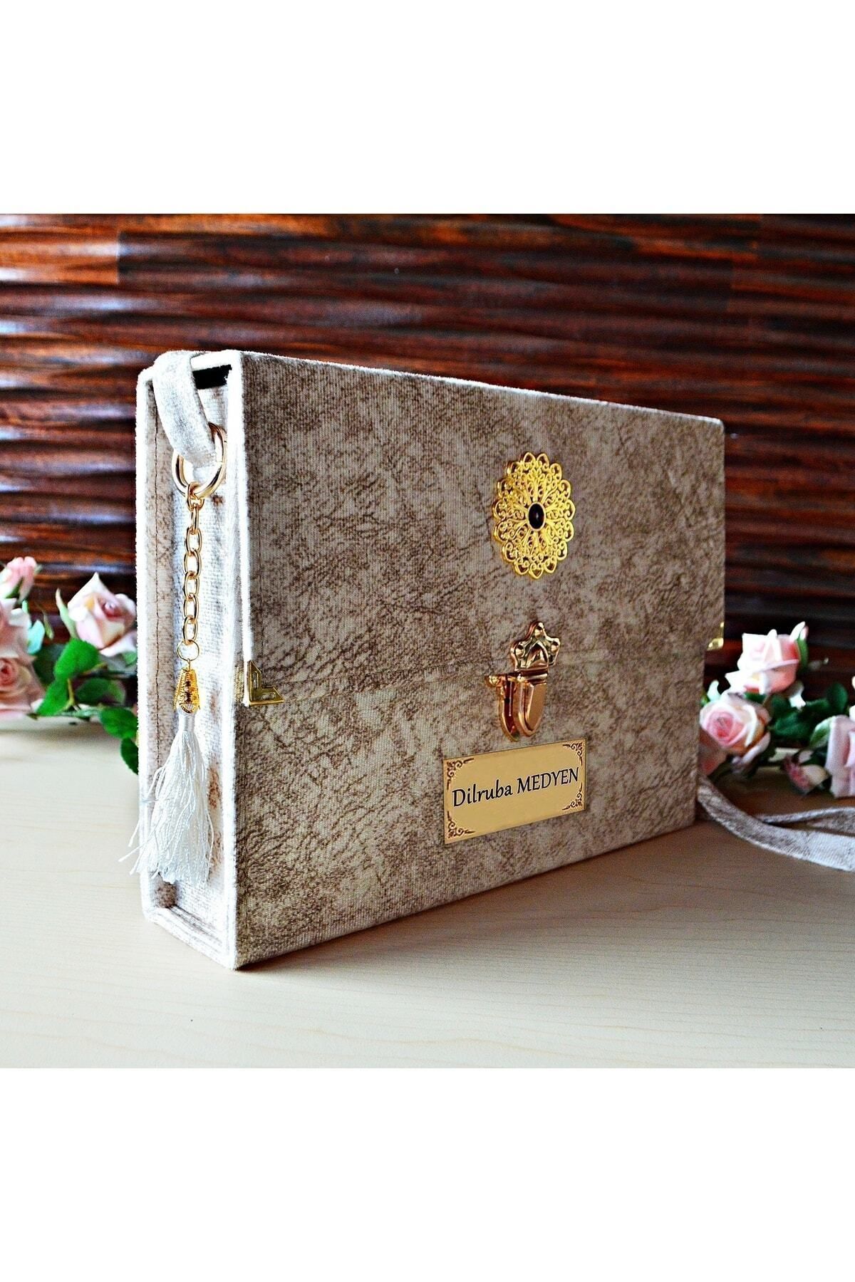 Medrese Kitab Evi Hatim Cüzü Hatim Seti 30 Cüz Rahle Boy 20x28 Krem Nubuk Çantalı Kadife Kuranı Kerim Sesli Dinleme fotoğrafı 6 (önizleme)