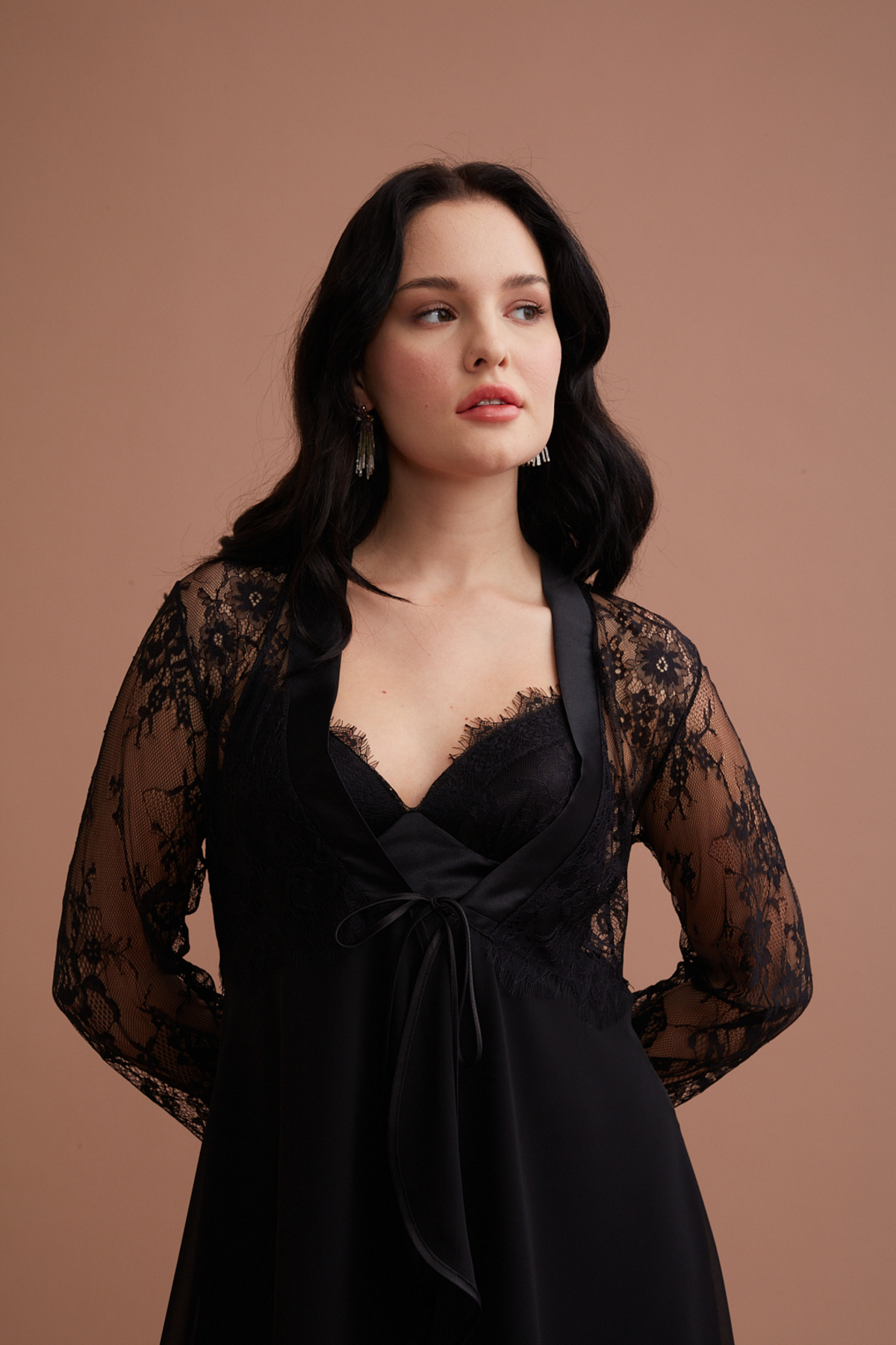 Marpessa Gelin Dantel Sabahlıklı Göğüs Kısmı Süngerli Şık Gecelik Sabahlık Takım