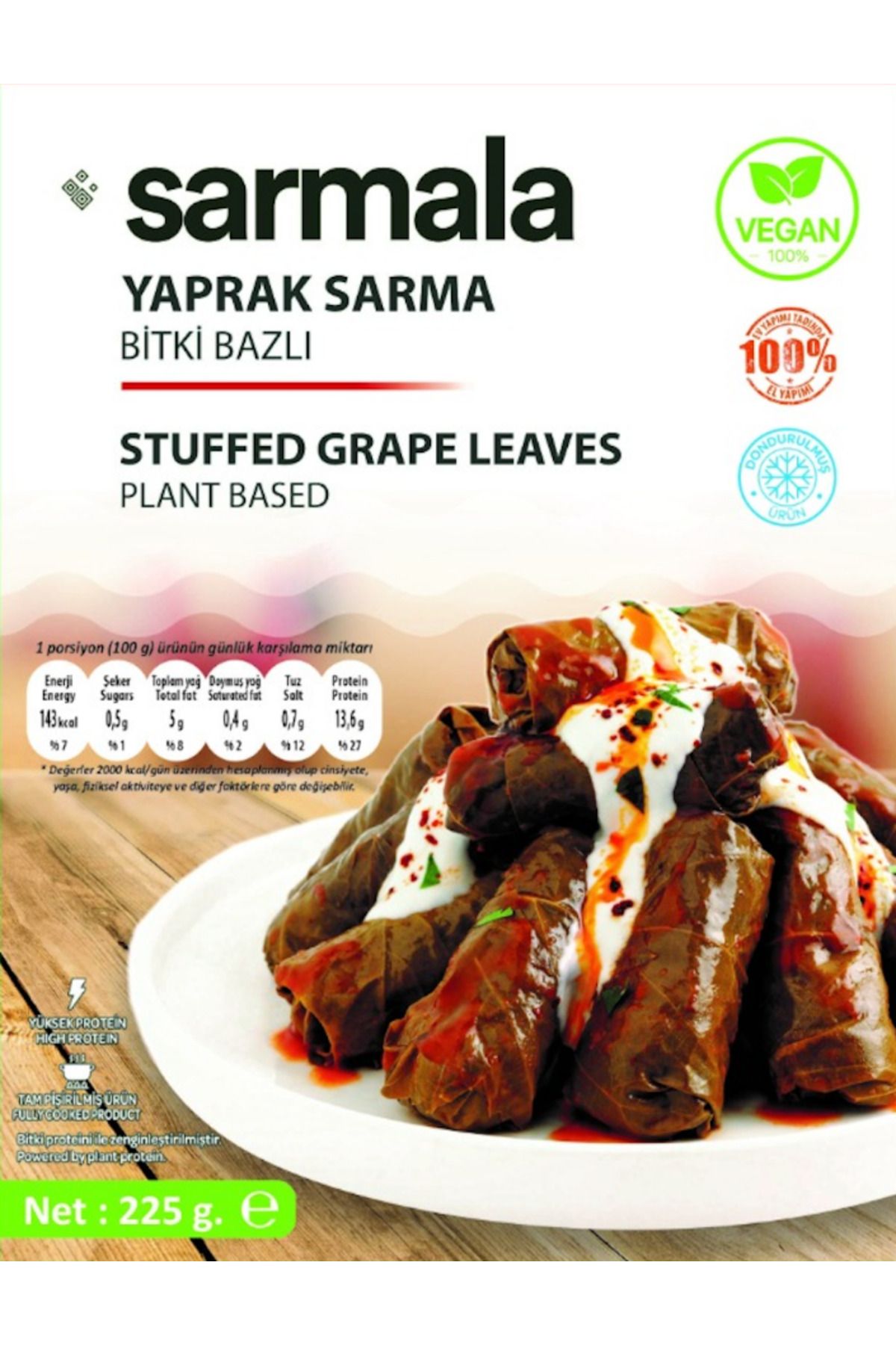 Sarmala Bitki Bazlı Etli Yaprak Sarma 225 g