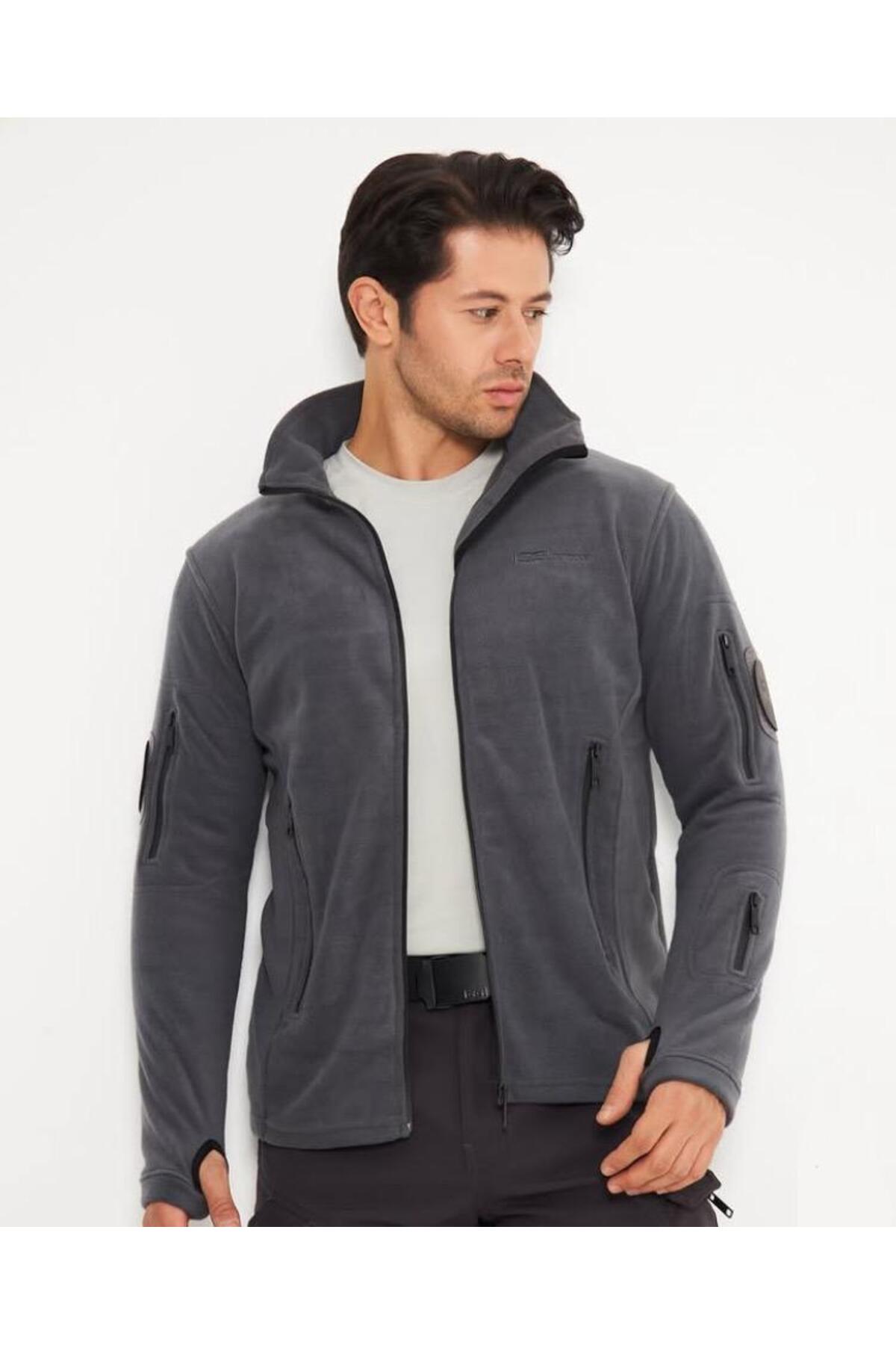 İ S S İ Tactical Polar Ceket — خاکستری TYC459C924149D2E00