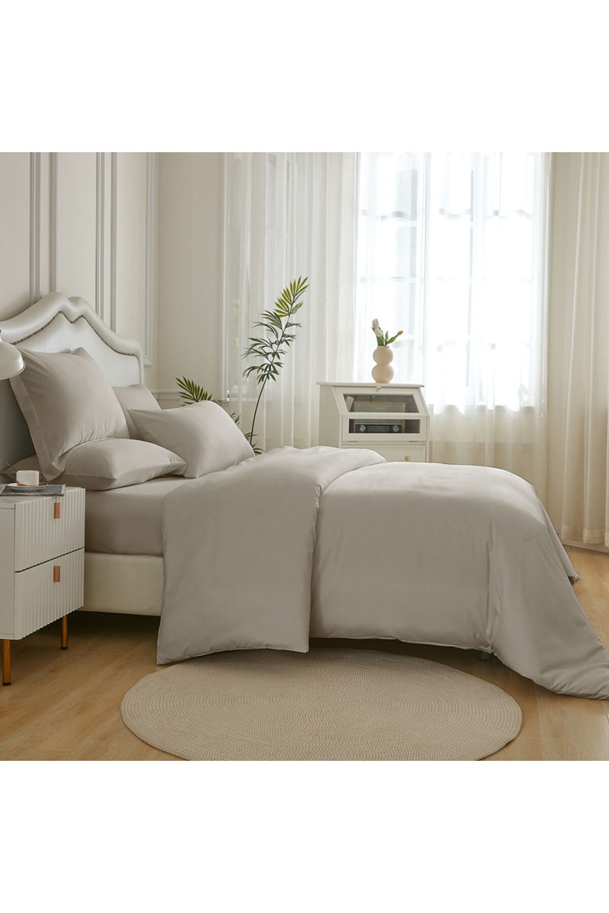 Donetella-6-Piece Solid King Size Duvet Set 240x260 cm, Filler Not Included 4