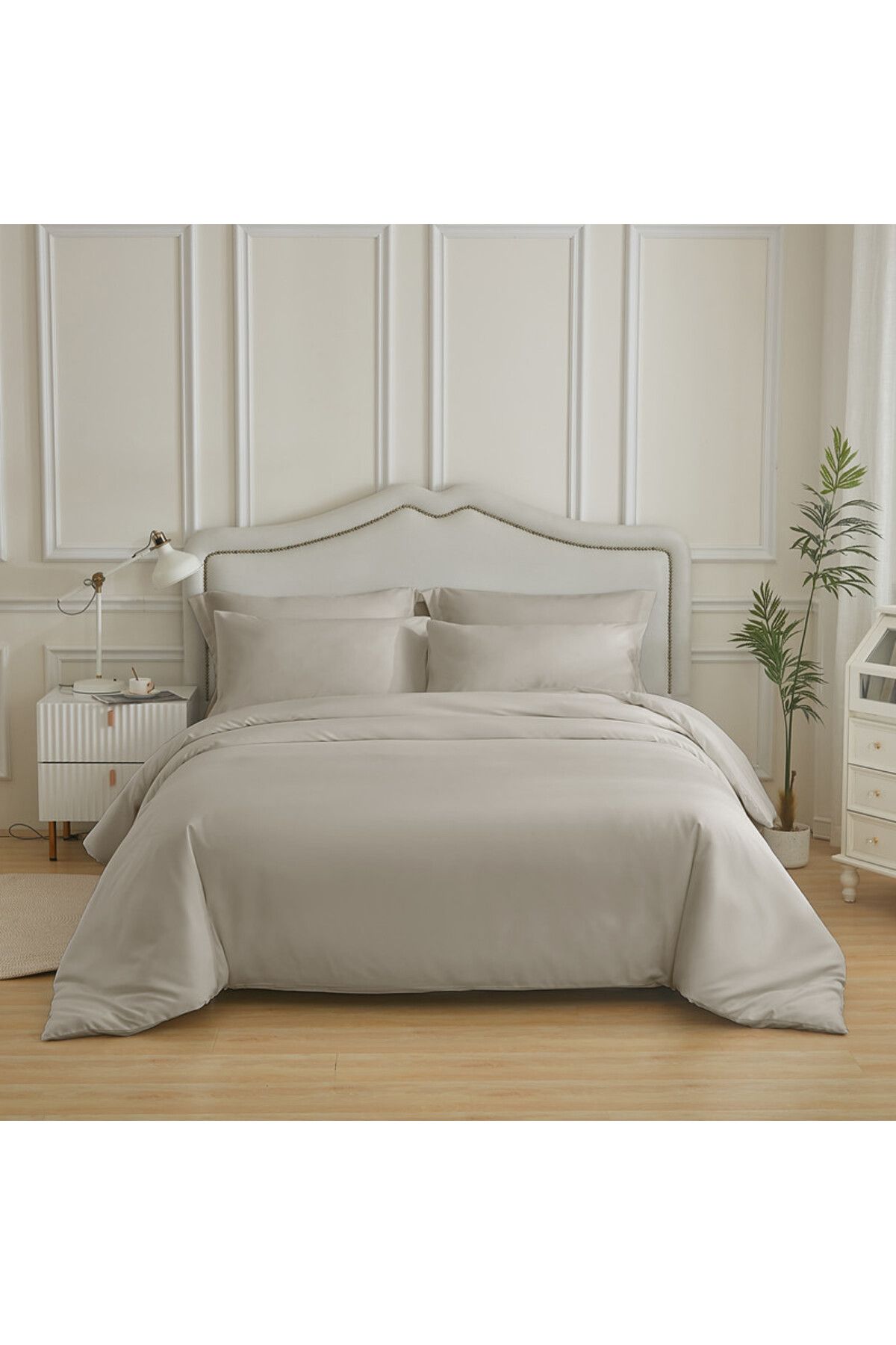 Donetella-6-Piece Solid King Size Duvet Set 240x260 cm, Filler Not Included 1