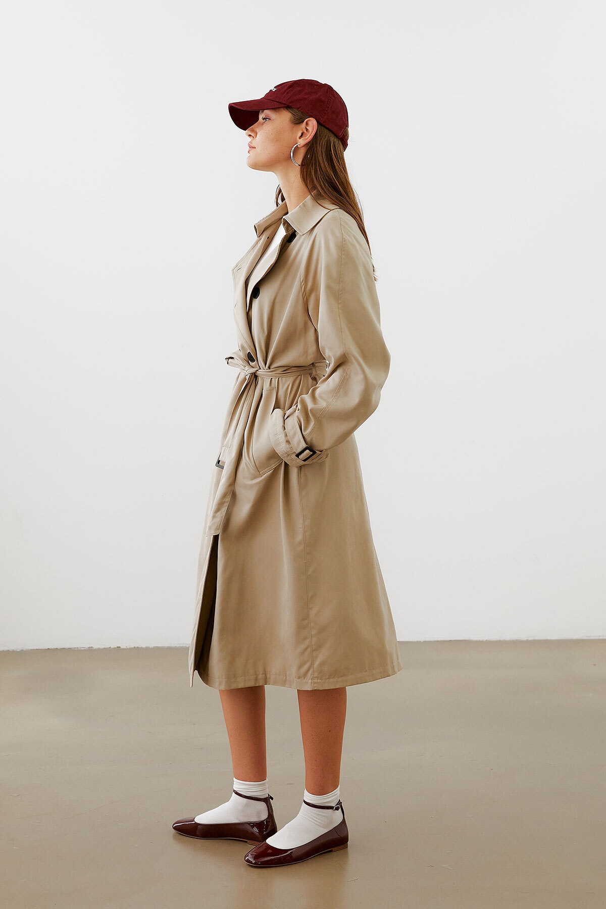 urban focus Oversize Kruvaze Trenchcoat görsel 8