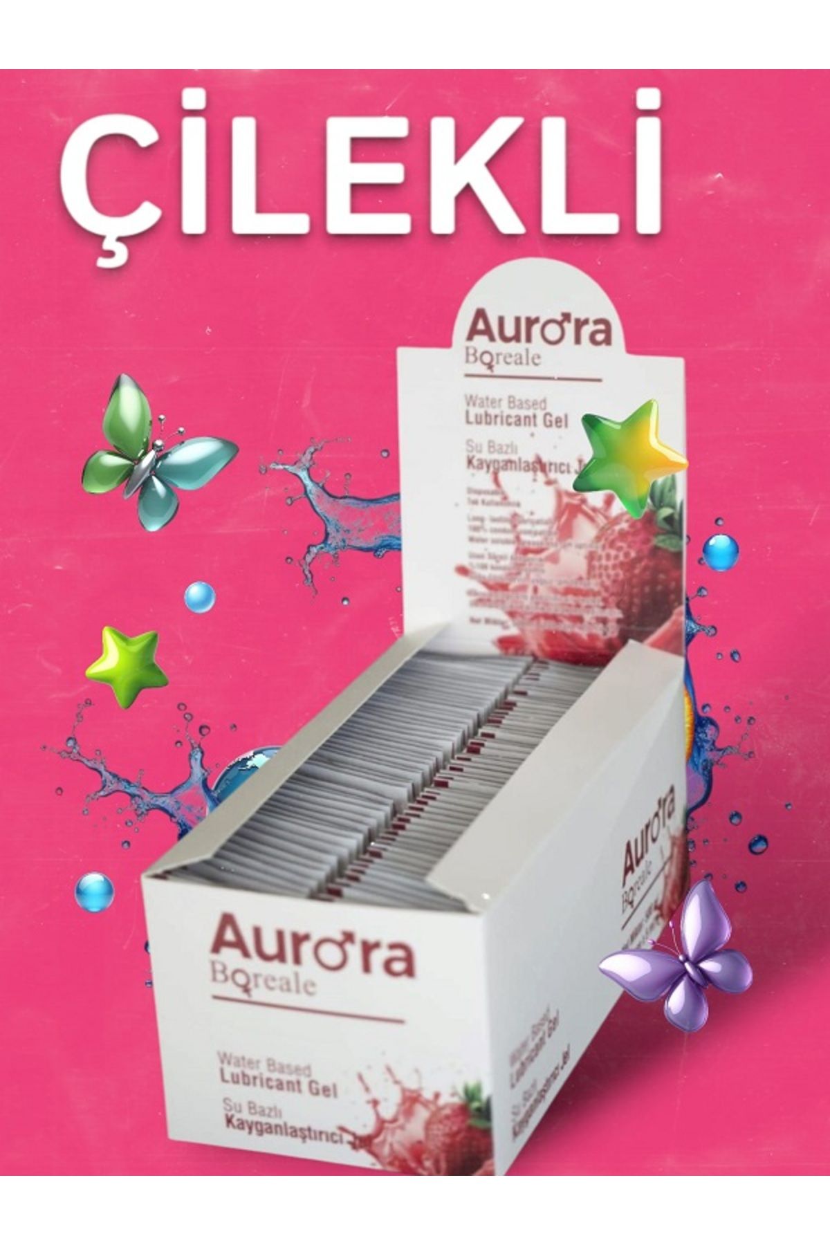 Aurora Boreale 100 LÜ 5 ML ŞASE ÇİLEKLİ KAYGANLAŞTIRICI