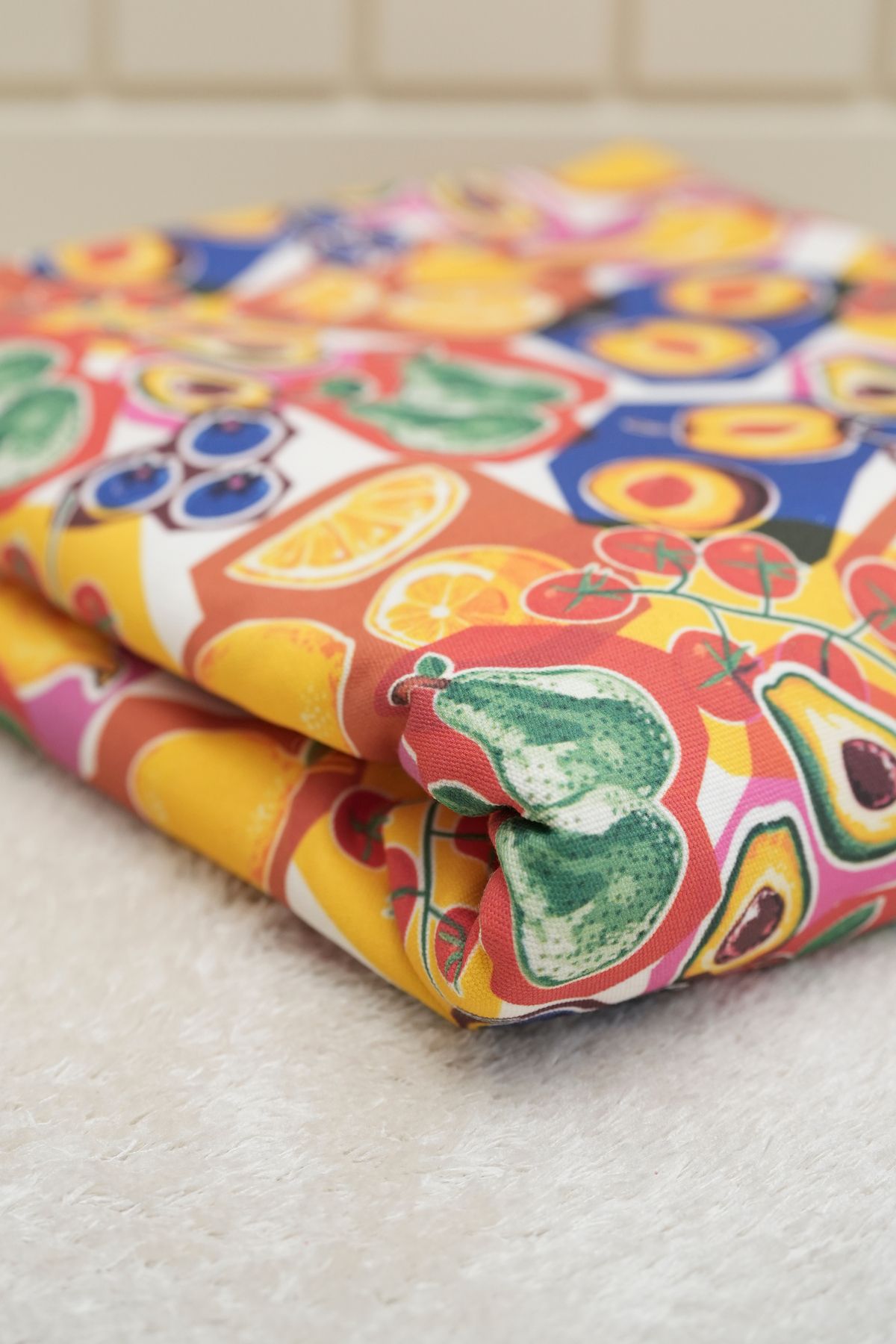 Tuğba Kuğu-Printed Panama Fabric (100% Cotton) |   Dessert Fruits 6