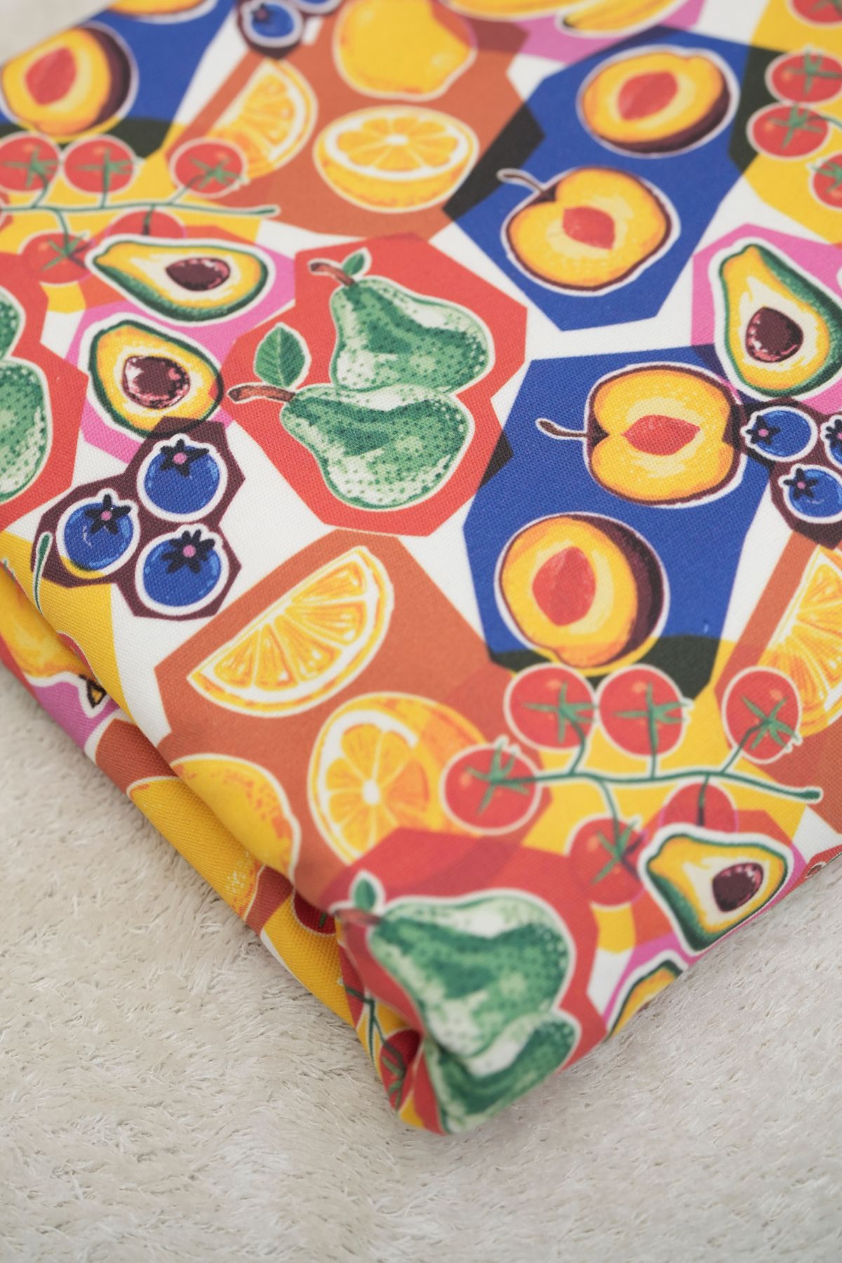 Tuğba Kuğu-Printed Panama Fabric (100% Cotton) |   Dessert Fruits 5