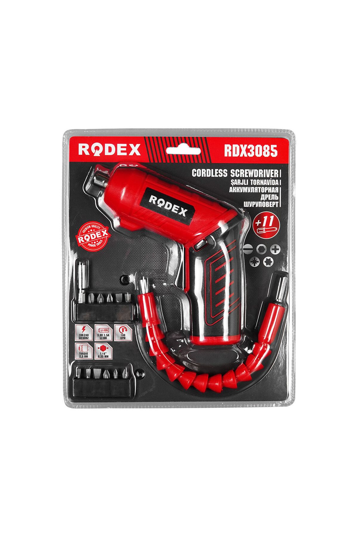 Rodex RDX3085 AKÜLÜ TORNAVİDA 13 PARÇA 3.6V 1.5Ah