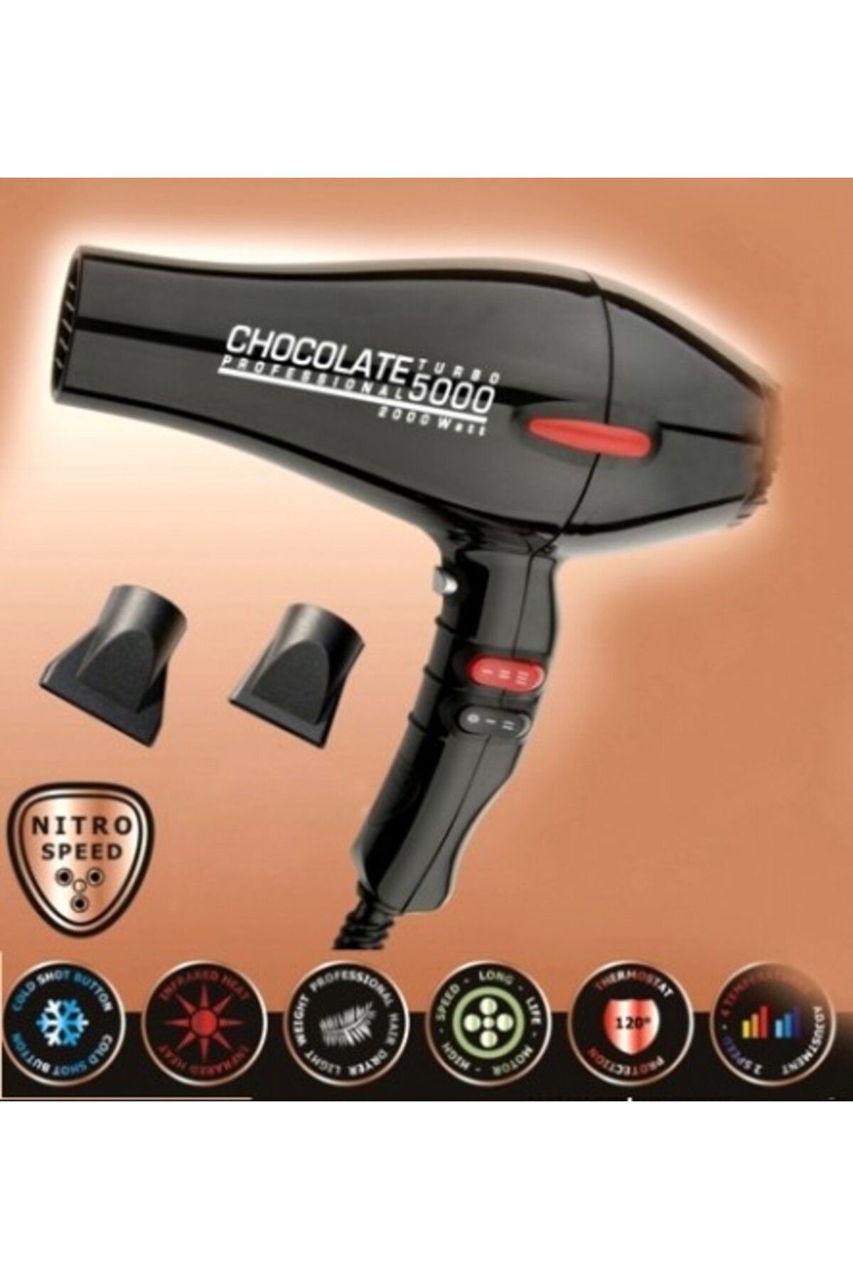 Etap-Chocolate 5000 Turbo 2400 Watt Professional Hair Dryer 4