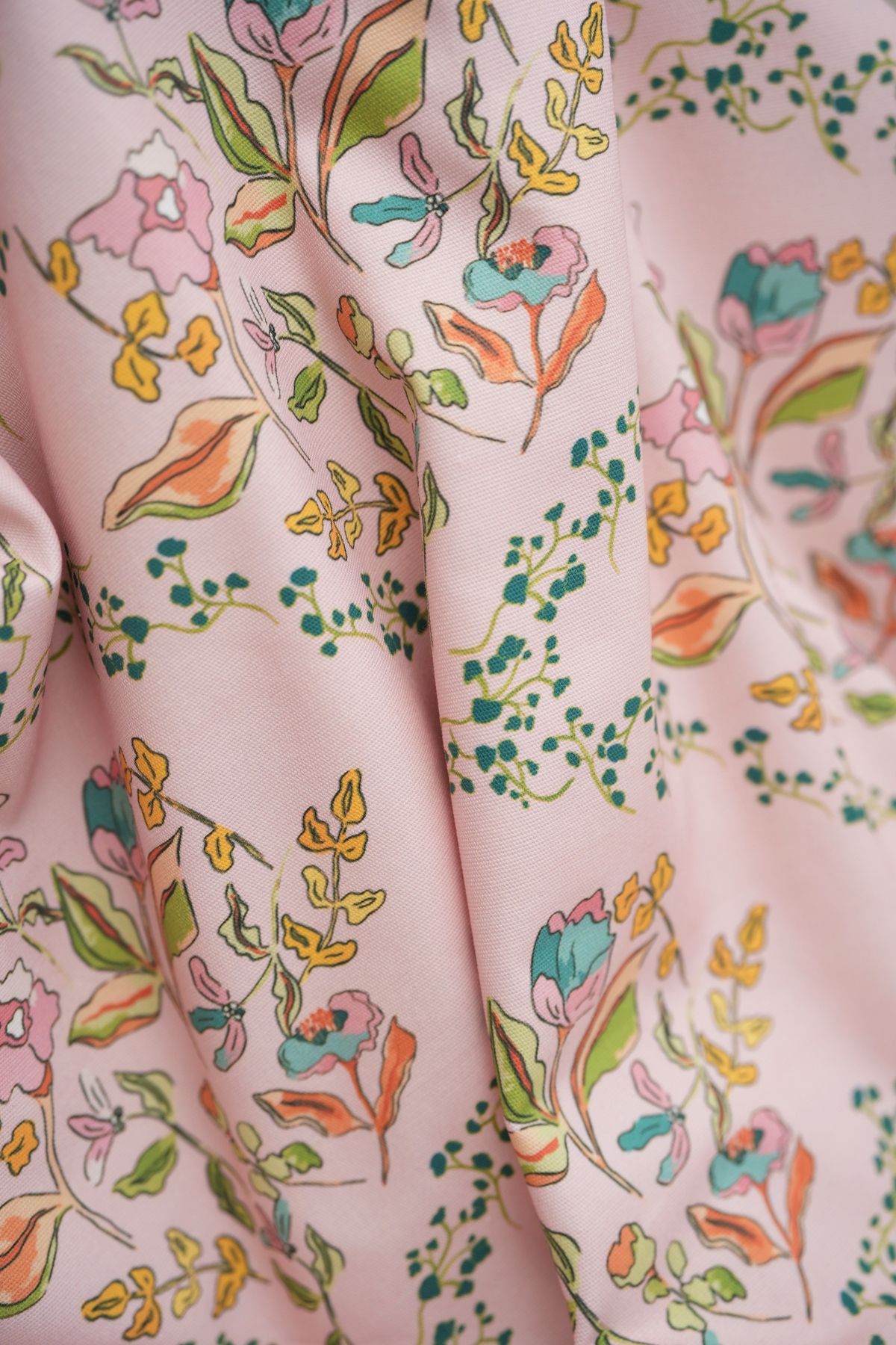 Tuğba Kuğu-Printed Panama Fabric (100% Cotton) |   Drawing Flowers 3