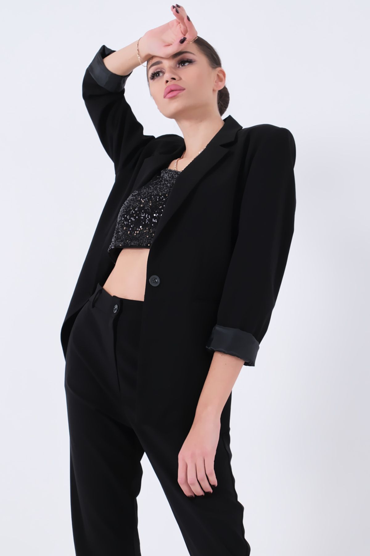 Feminist-Black Classic Collar Jacket Suit 0106309 8