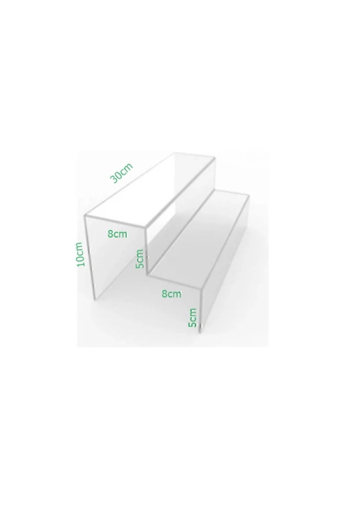SeHa Design Pleksi Merdiven Raf 3 Mm Şeffaf ( 30 Cm Genişlik ) 2 Katlı Stand Baharatlık