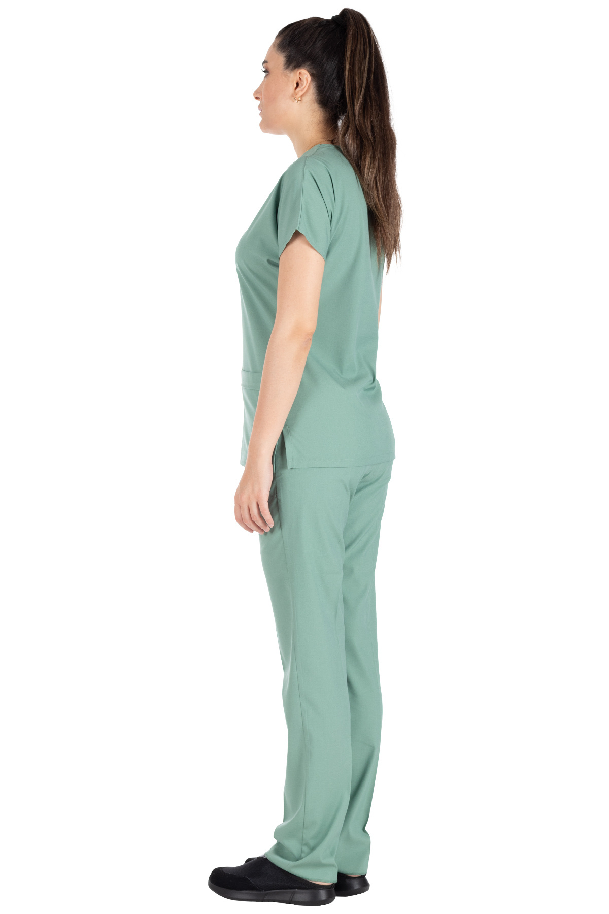 Alsancak Üniforma-Green Lycra Thick Stretchy Fabric Doctor Nurse Jersey Bat Sleeve Surgical Team 8