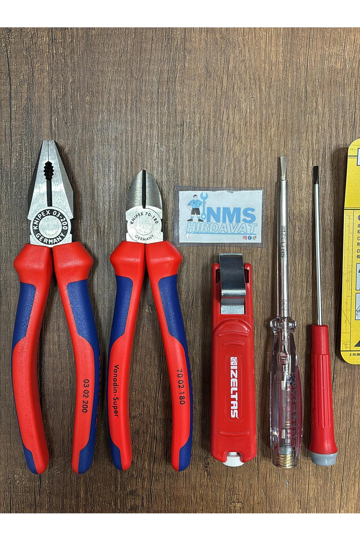 Knipex 6 Parça Tam Profesyonel Usta Seti. 200 Mm Pense, 180 Mm Yan