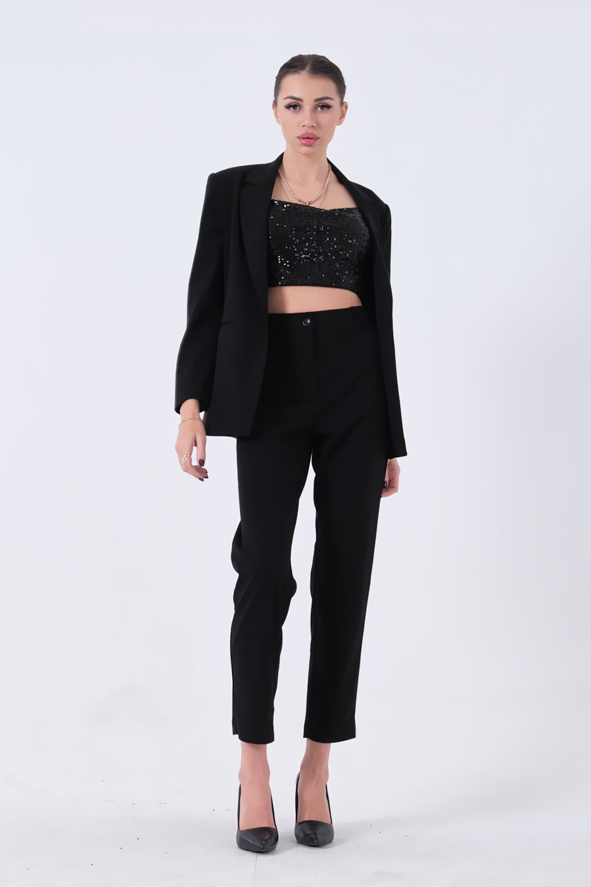 Feminist-Black Classic Collar Jacket Suit 0106309 3