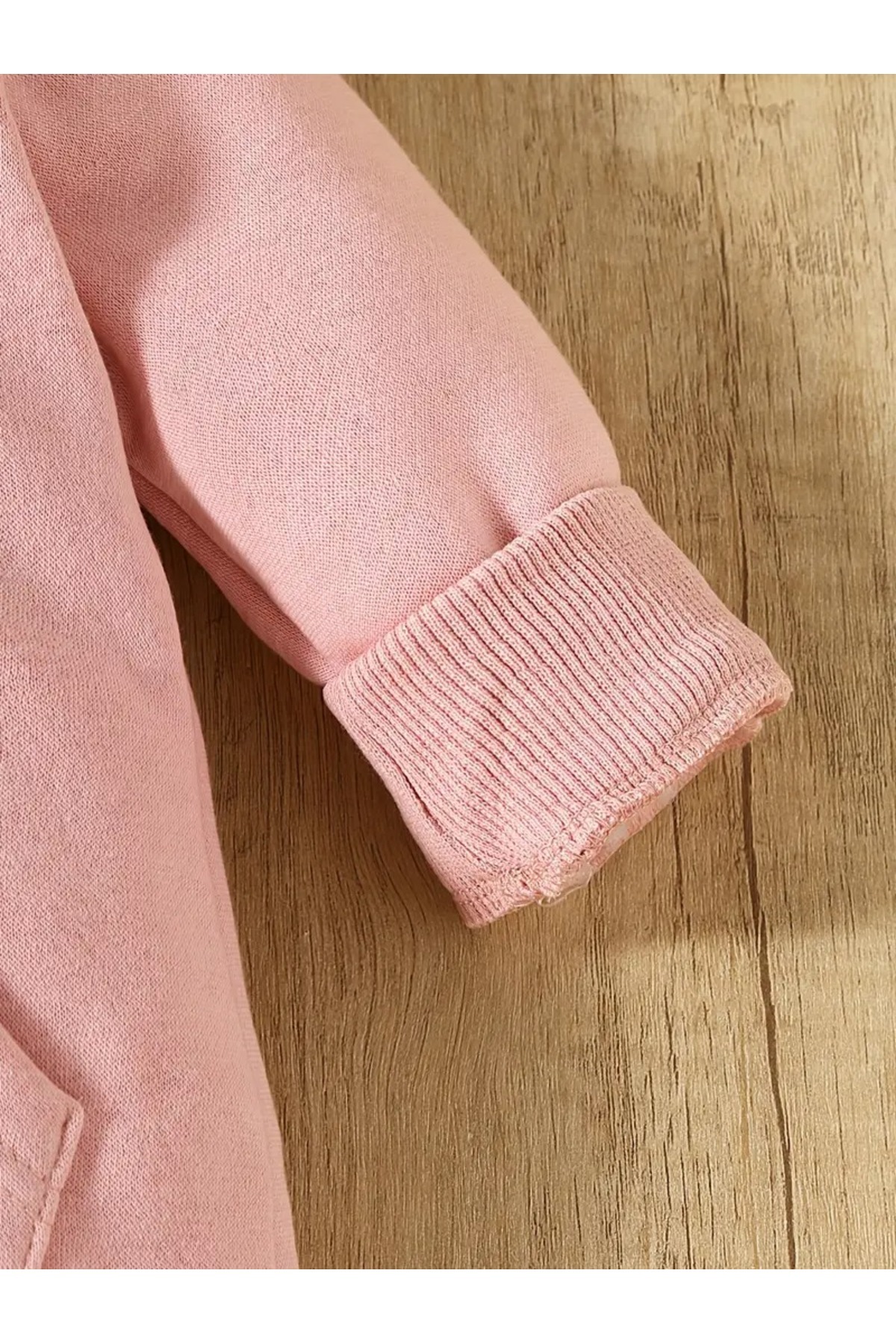 GlassySKY Tavşan Modeli Fermuarlı Kapüşonlu İçi Şardonlu Bebek Tulum fotoğrafı 6 (önizleme)