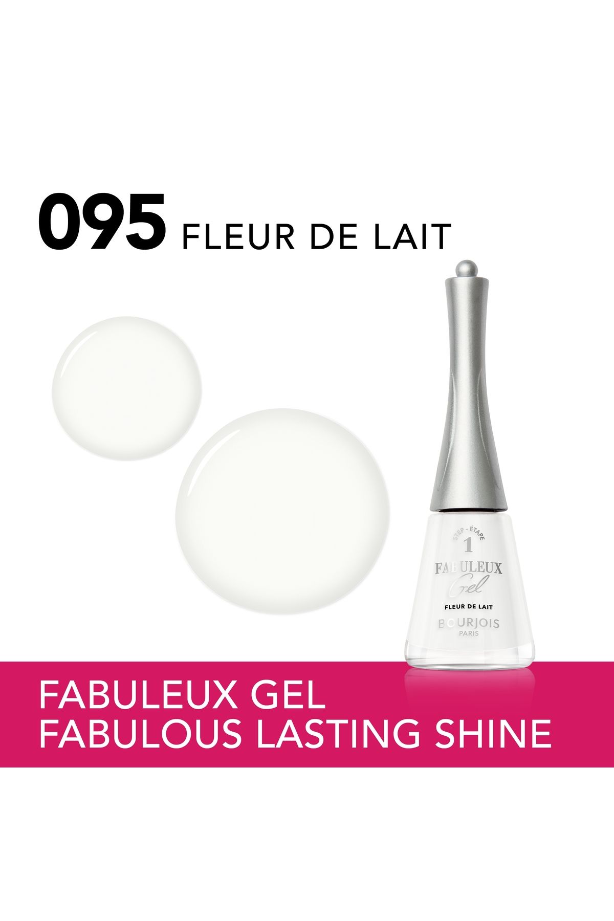 Bourjois-Fabuleux Gel Nail Polish - 95 - Fleur de Lait, 9ml 2